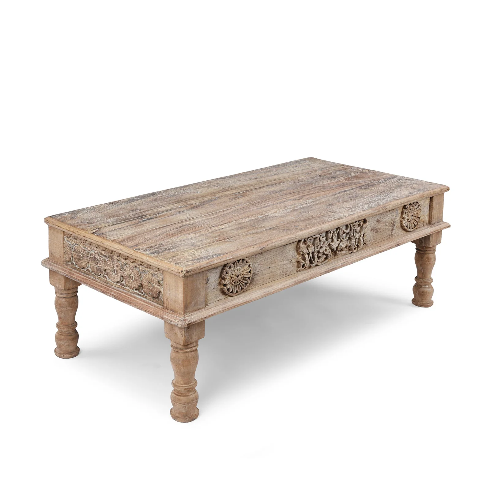 Reclaimed Teak Takhat Coffee Table From Rajasthan - Image 3