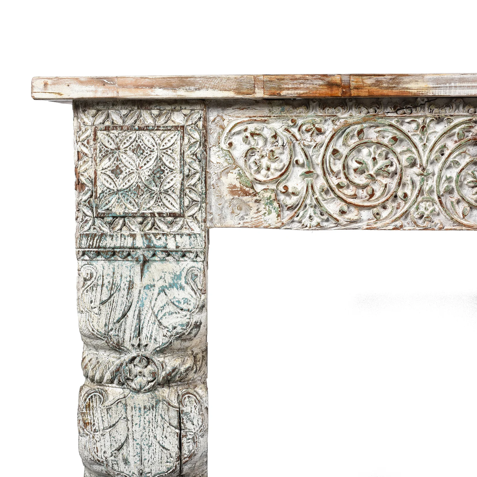 White Painted Reclaimed Teak Console Table - Image 2