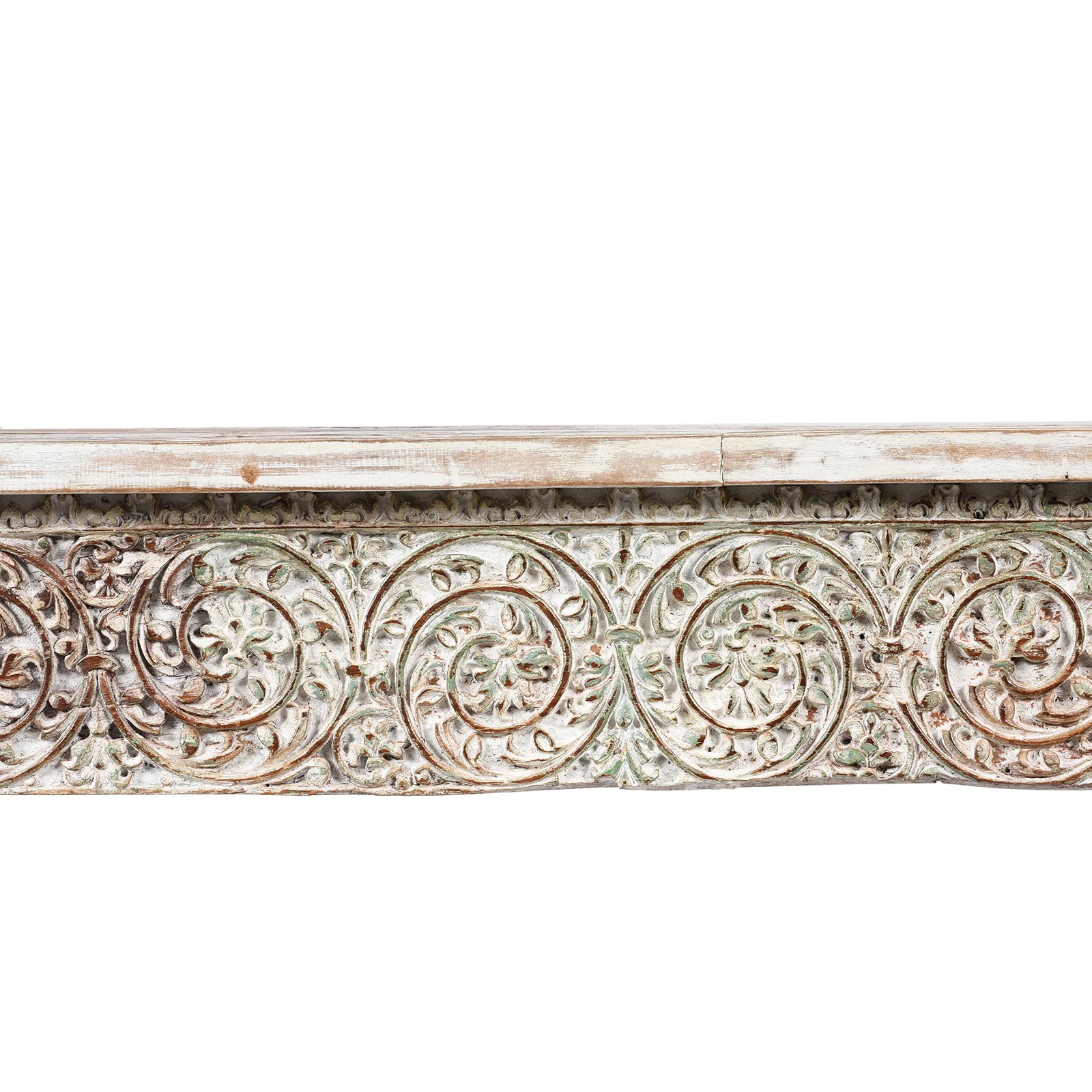 White Painted Reclaimed Teak Console Table - Image 4