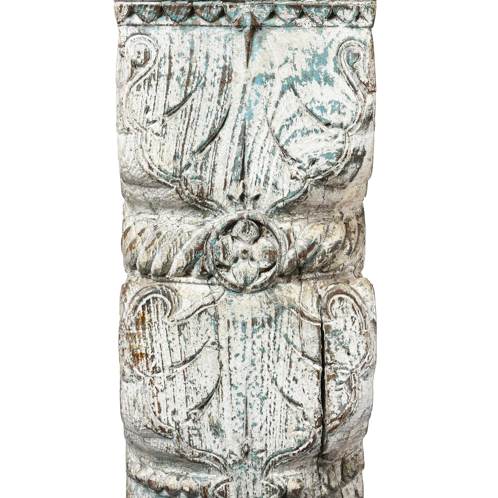 White Painted Reclaimed Teak Console Table - Image 5