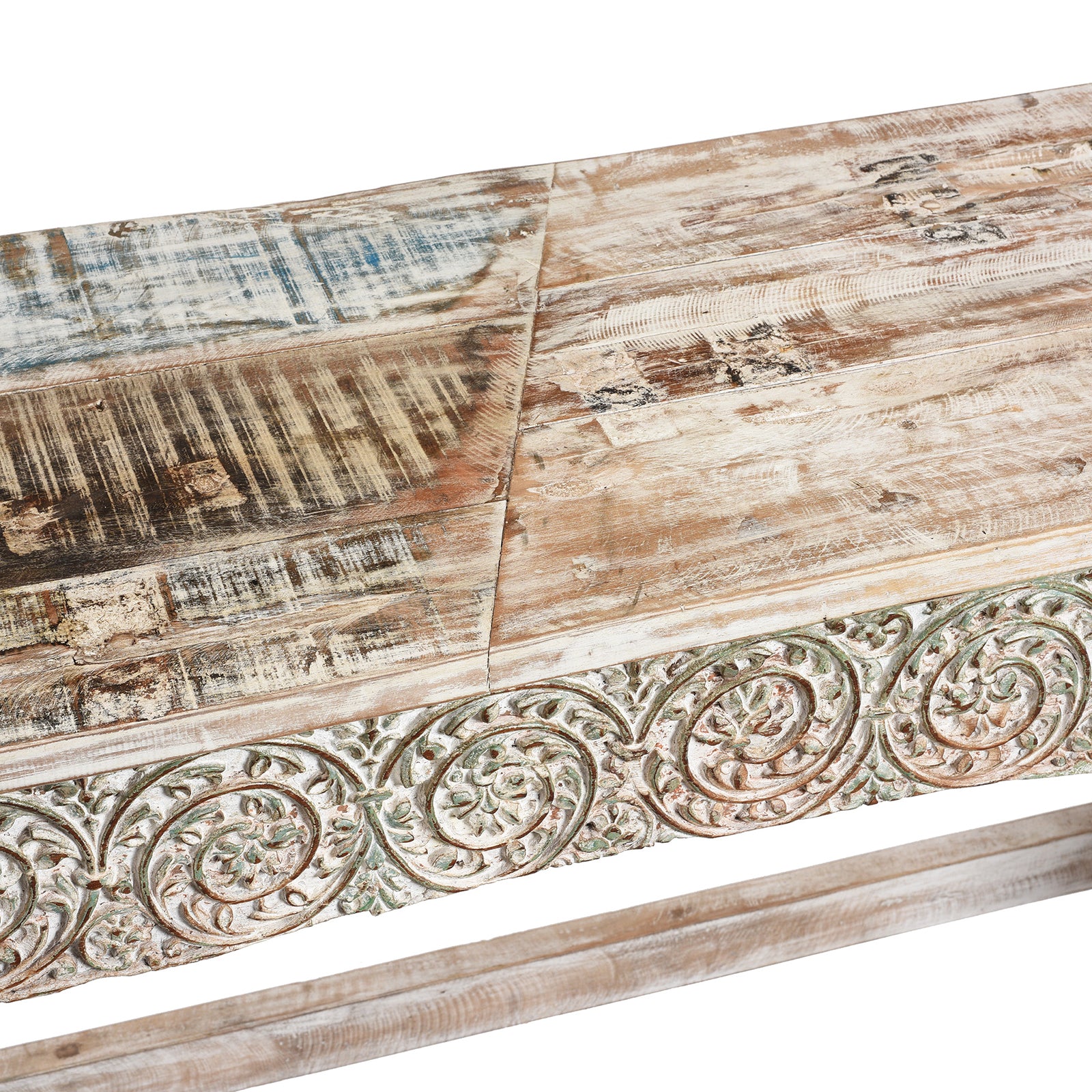 White Painted Reclaimed Teak Console Table - Image 6