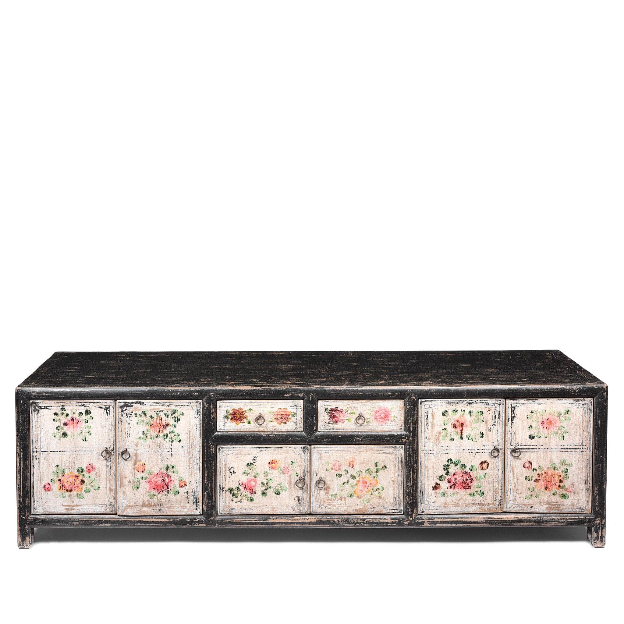 Painted 'Kang' Low Cabinet From Mongolia