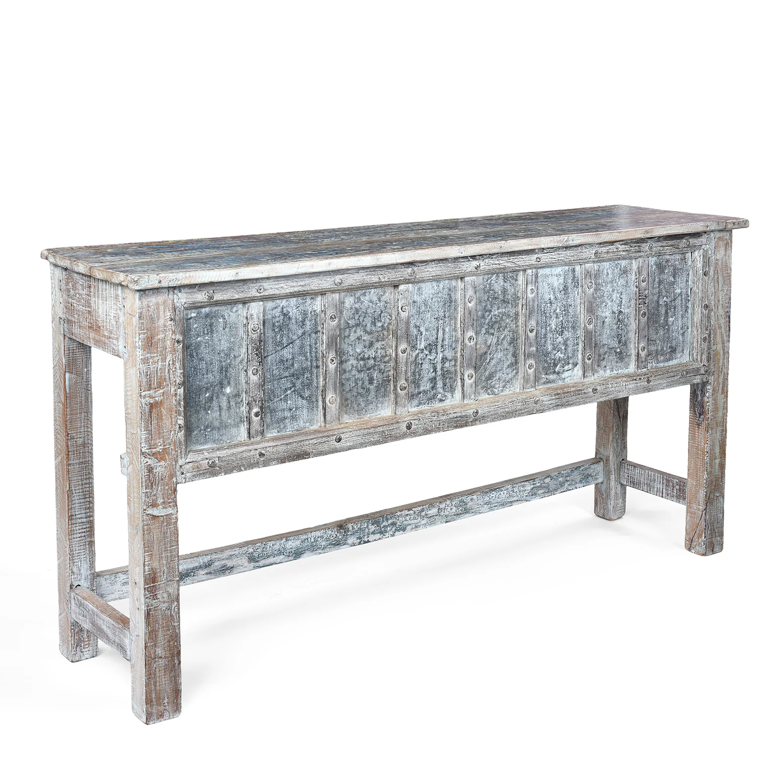 Reclaimed Teak Console Table With Painted Finish - Image 7