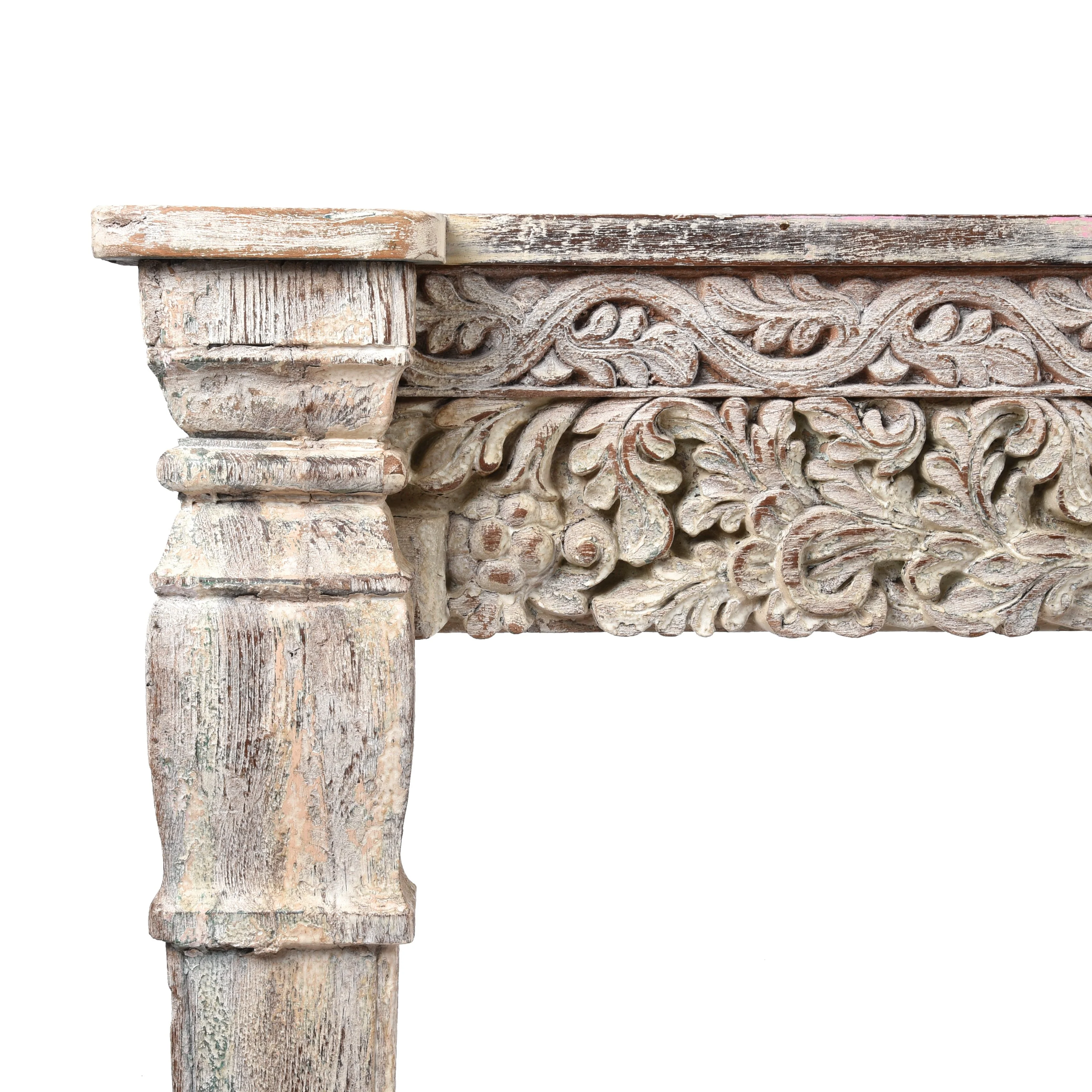 Carved Console Table Made From Reclaimed Teak - Image 2