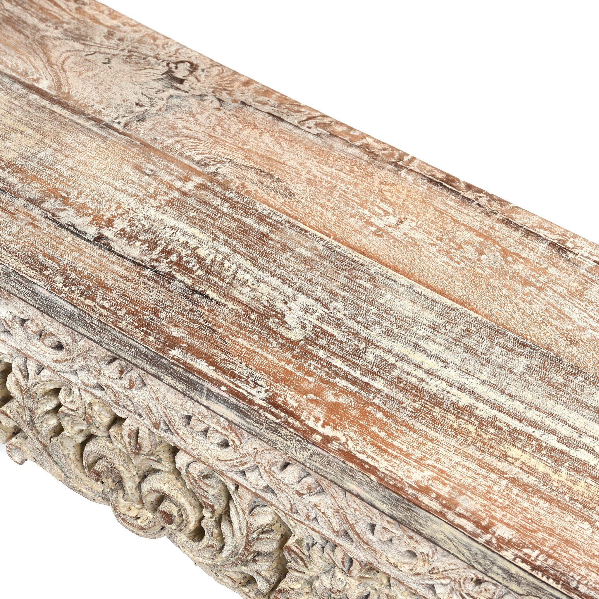 Carved Console Table Made From Reclaimed Teak - Image 4