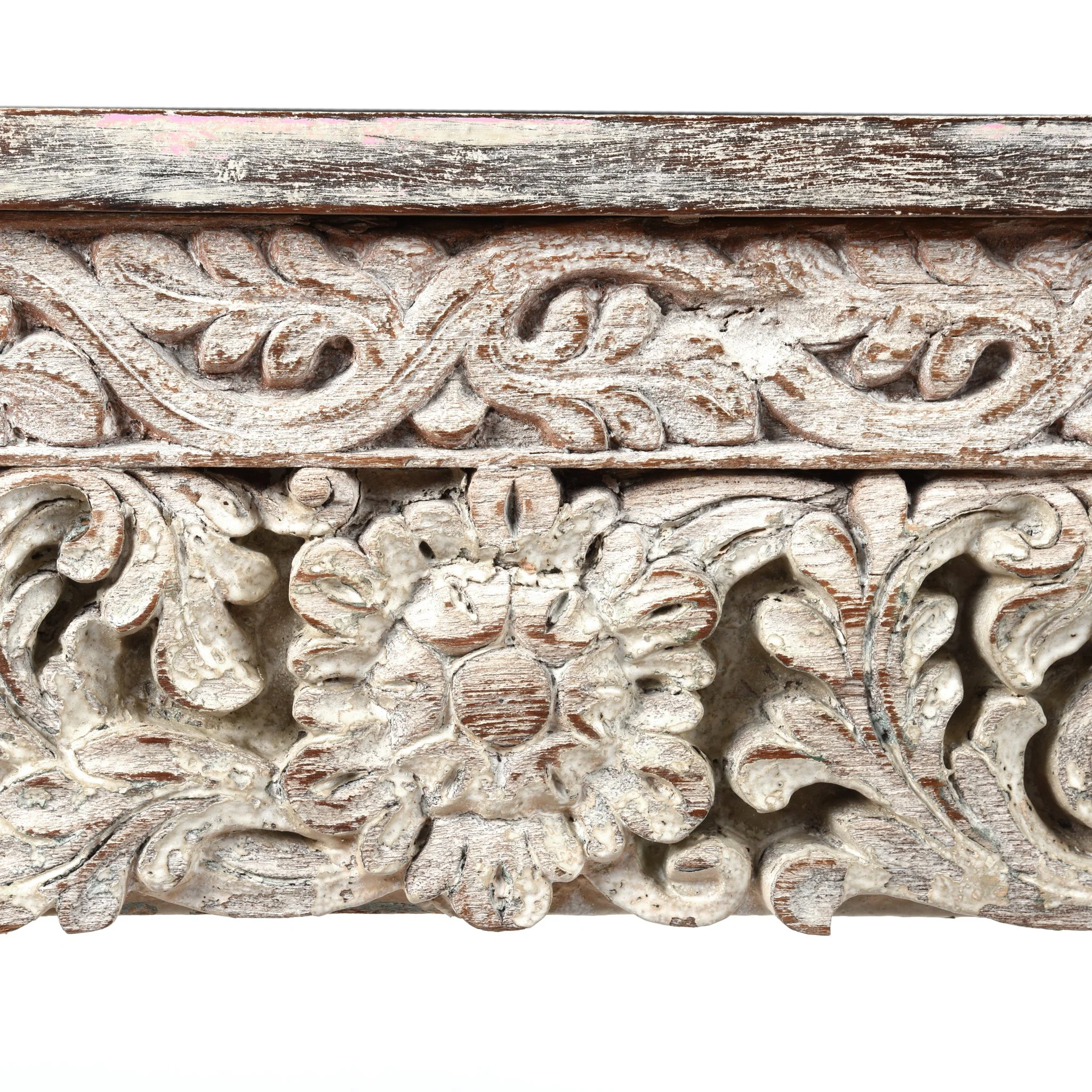 Carved Console Table Made From Reclaimed Teak - Image 5