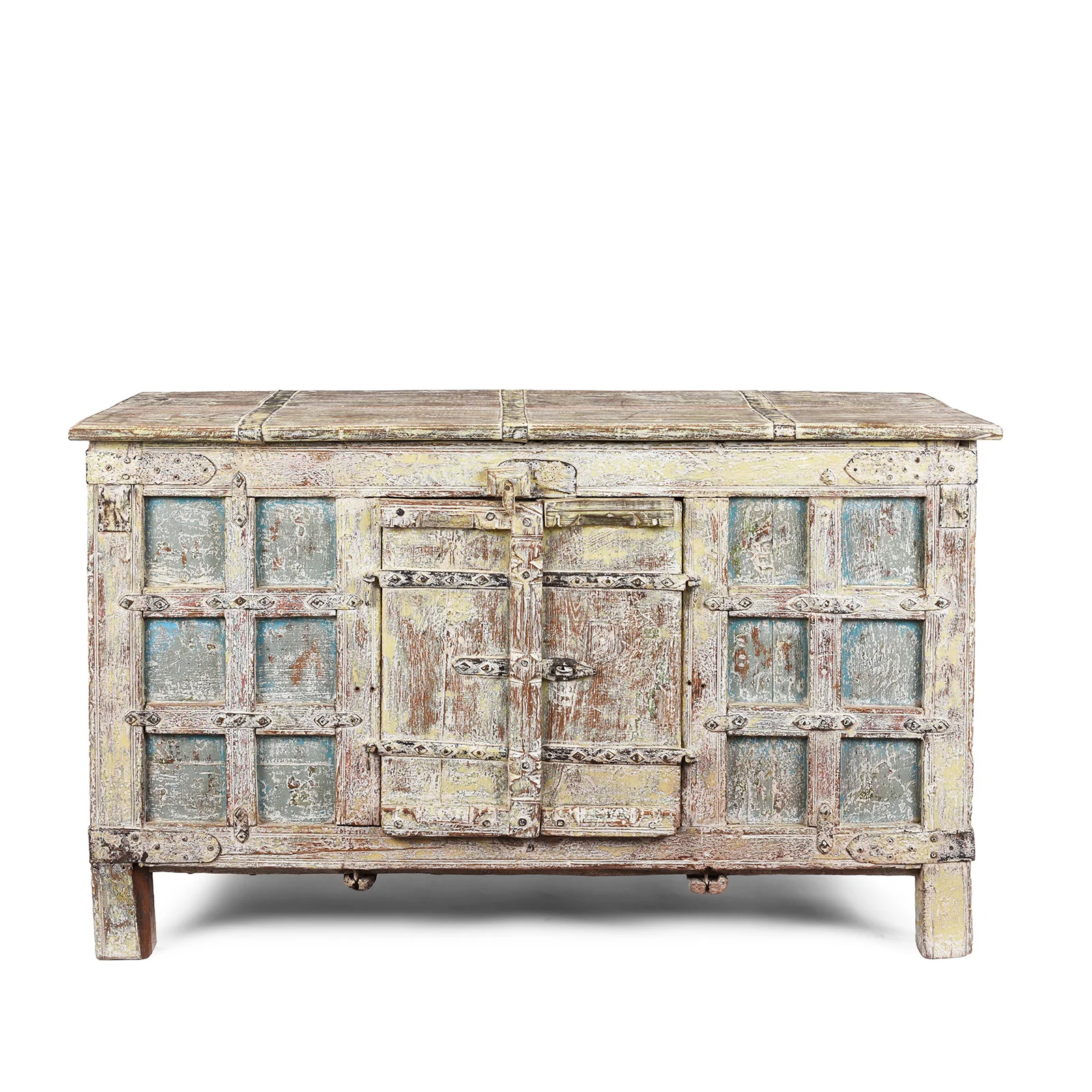 Reclaimed Teak Coffer With Painted Finish