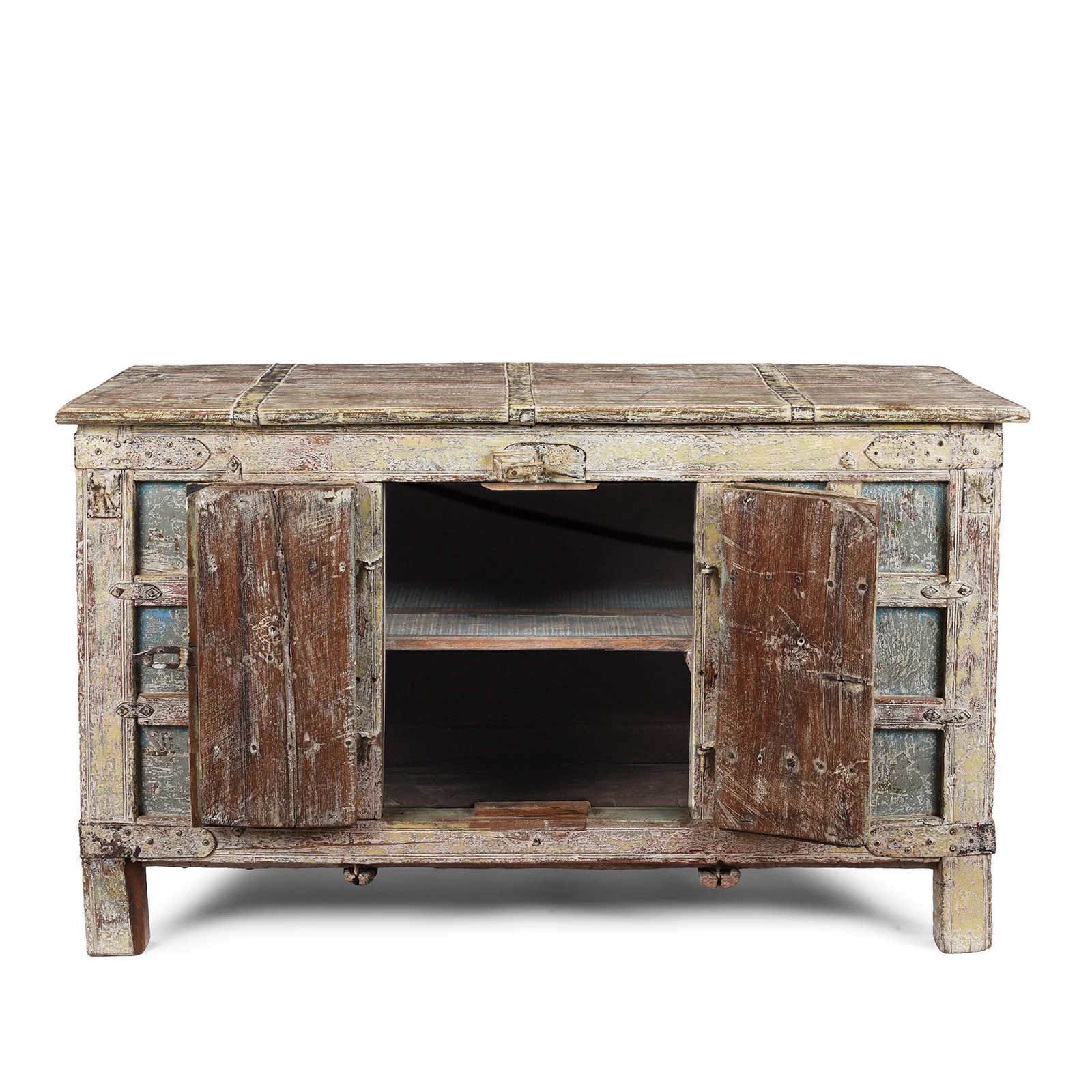 Reclaimed Teak Coffer With Painted Finish - Image 3