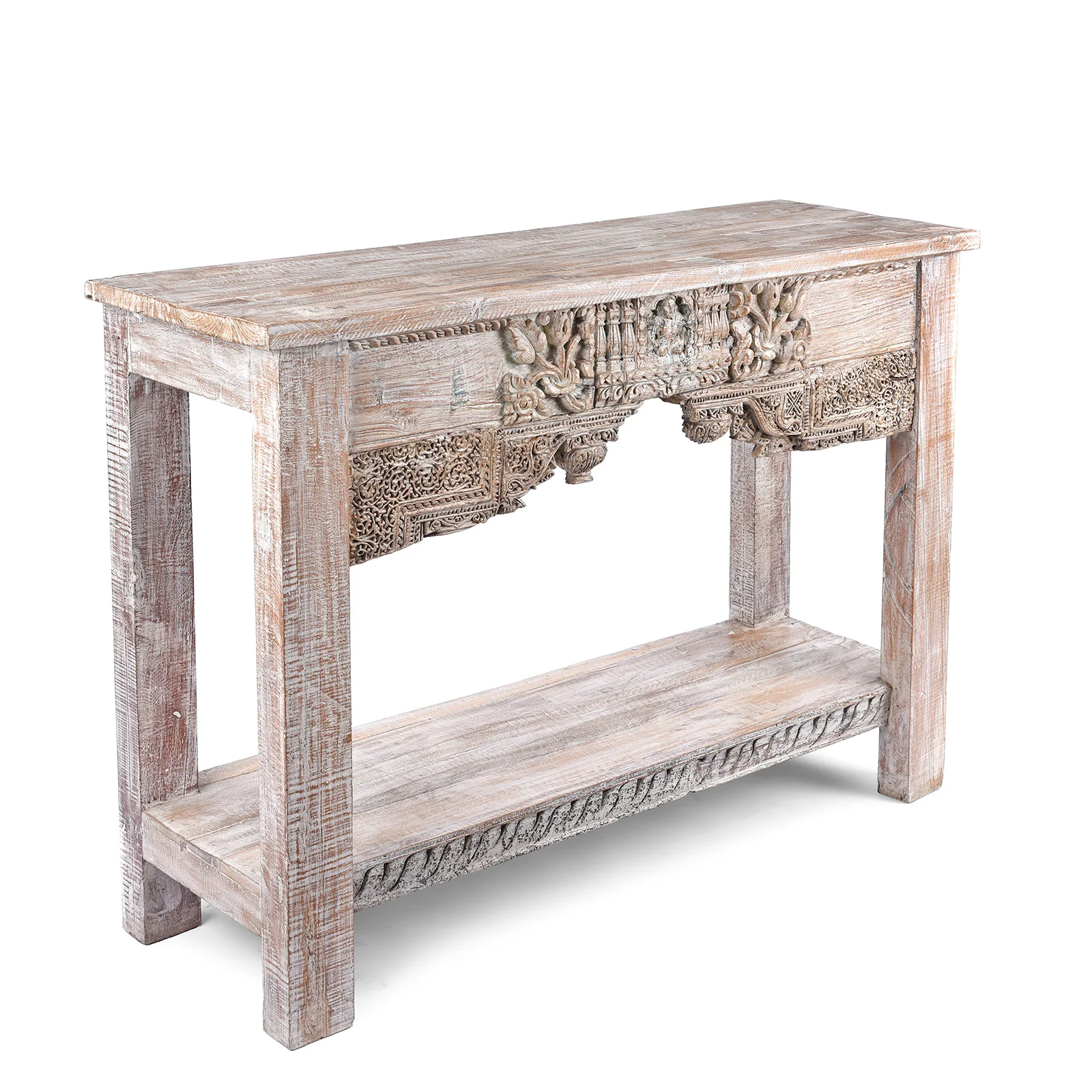 Reclaimed Teak Console Table With Painted Finish - Image 3