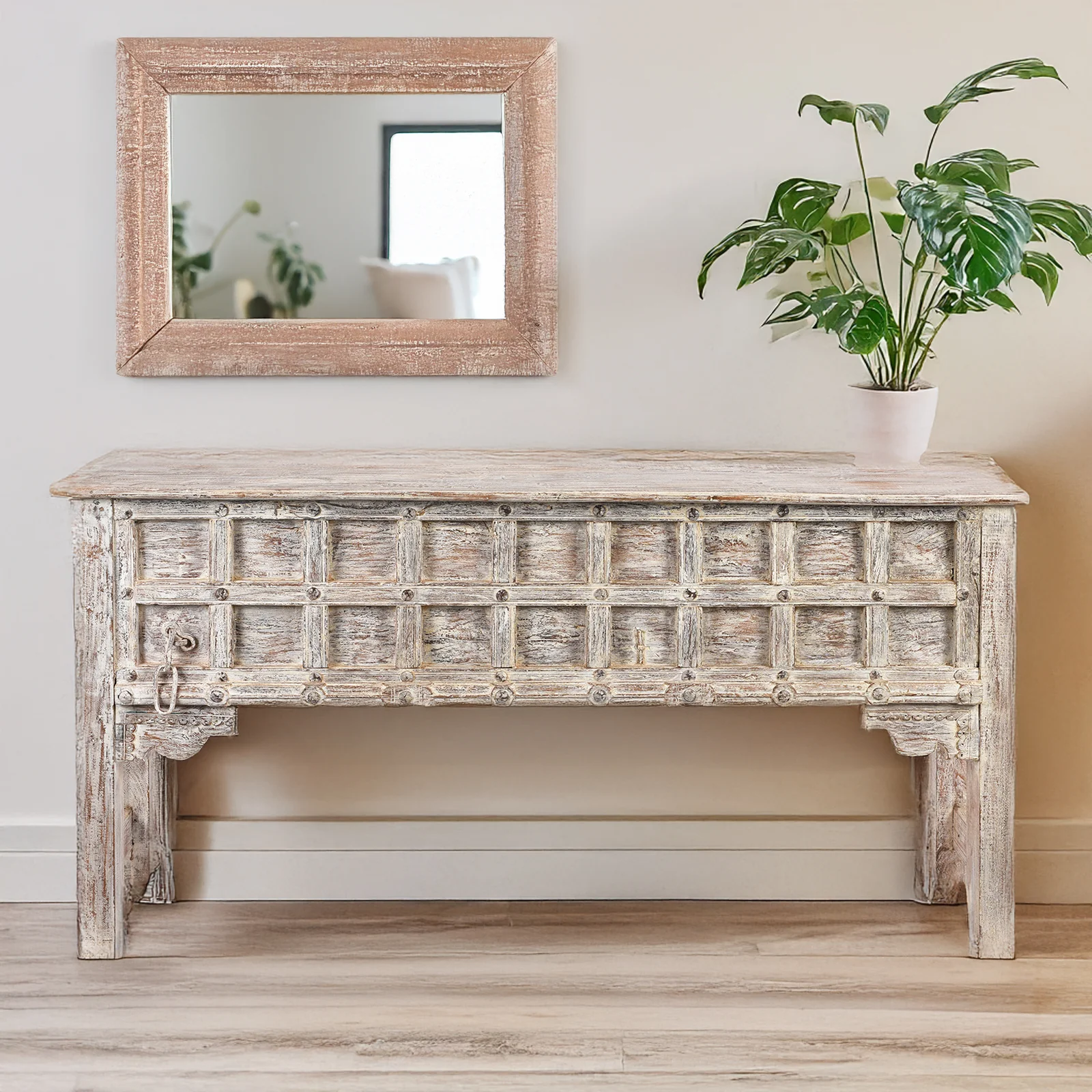 Console Table Made From Reclaimed Teak - Image 7