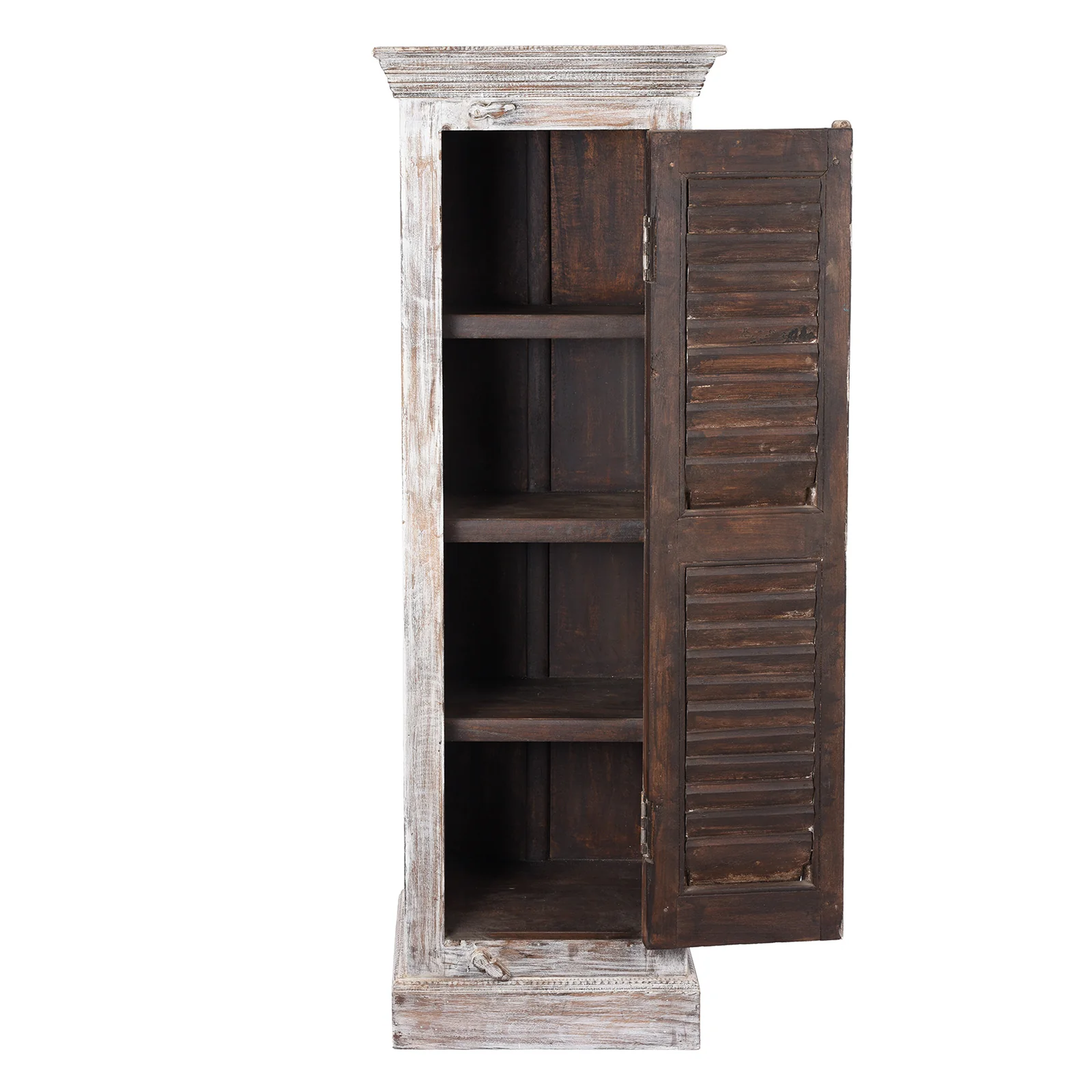 White Painted Louvre Cabinet - Image 5