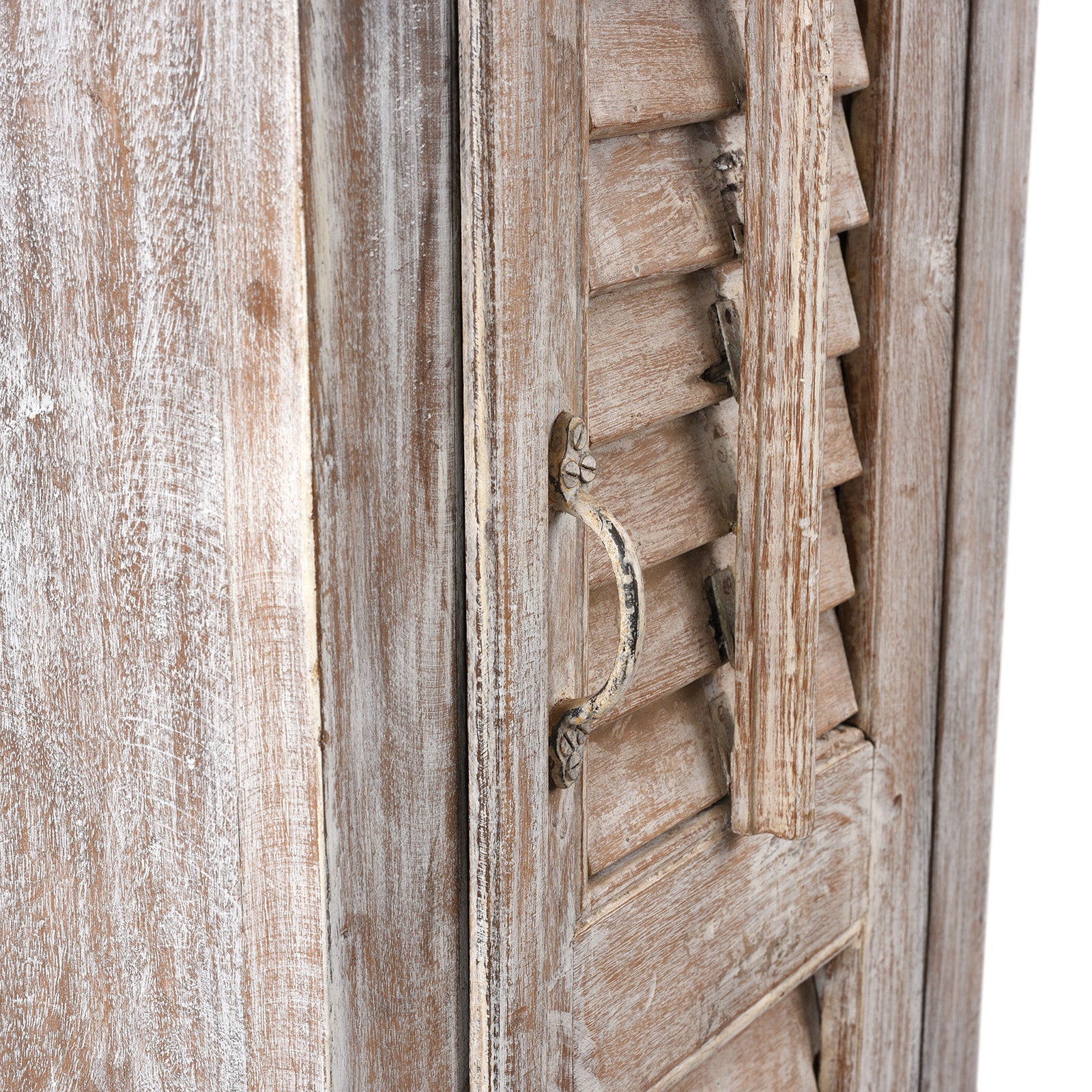 White Painted Louvre Cabinet - Image 7