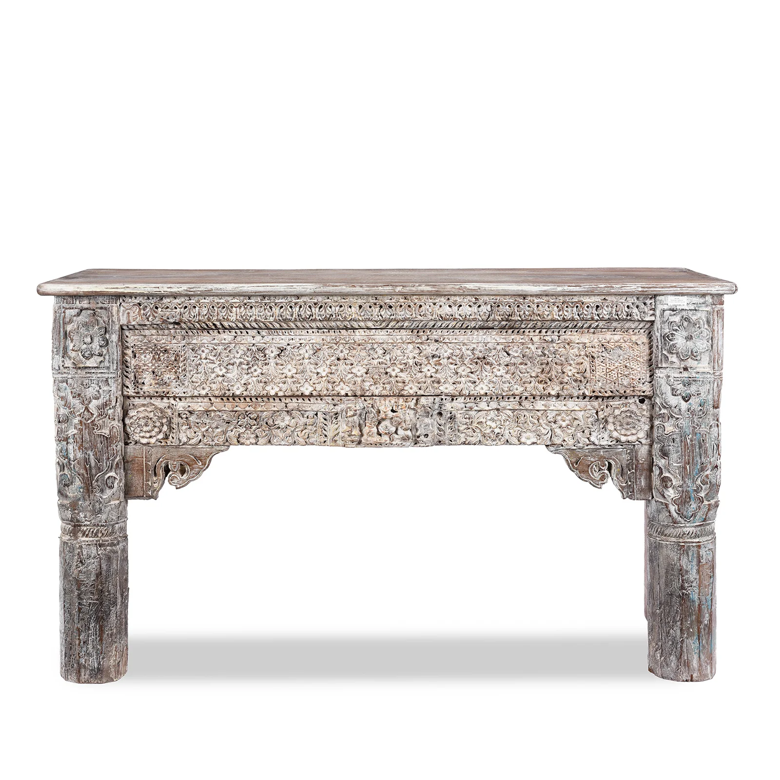 Painted Console Table Made From Reclaimed Teak - Image 2