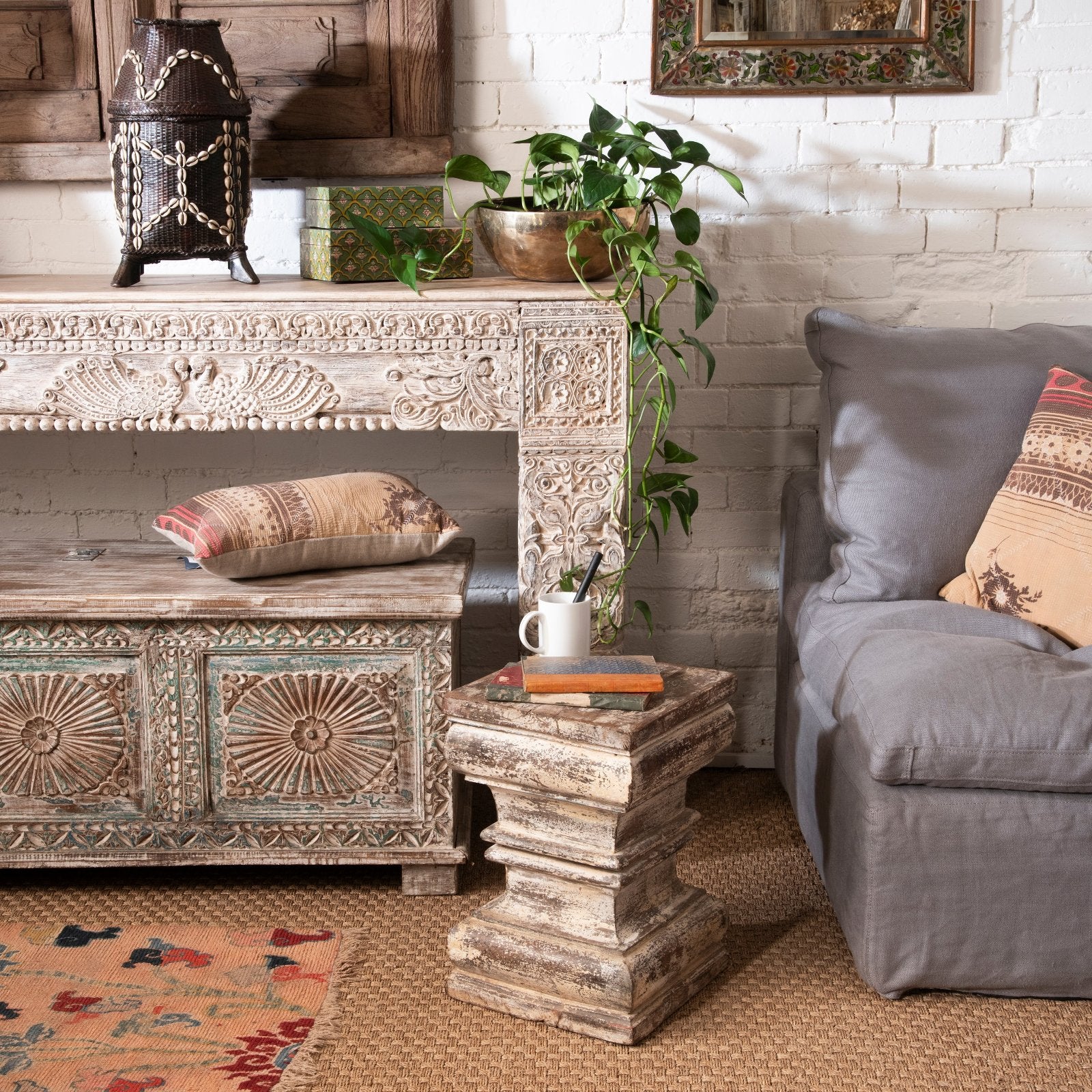 Reclaimed Teak Sunburst Blanket Chest - Image 2
