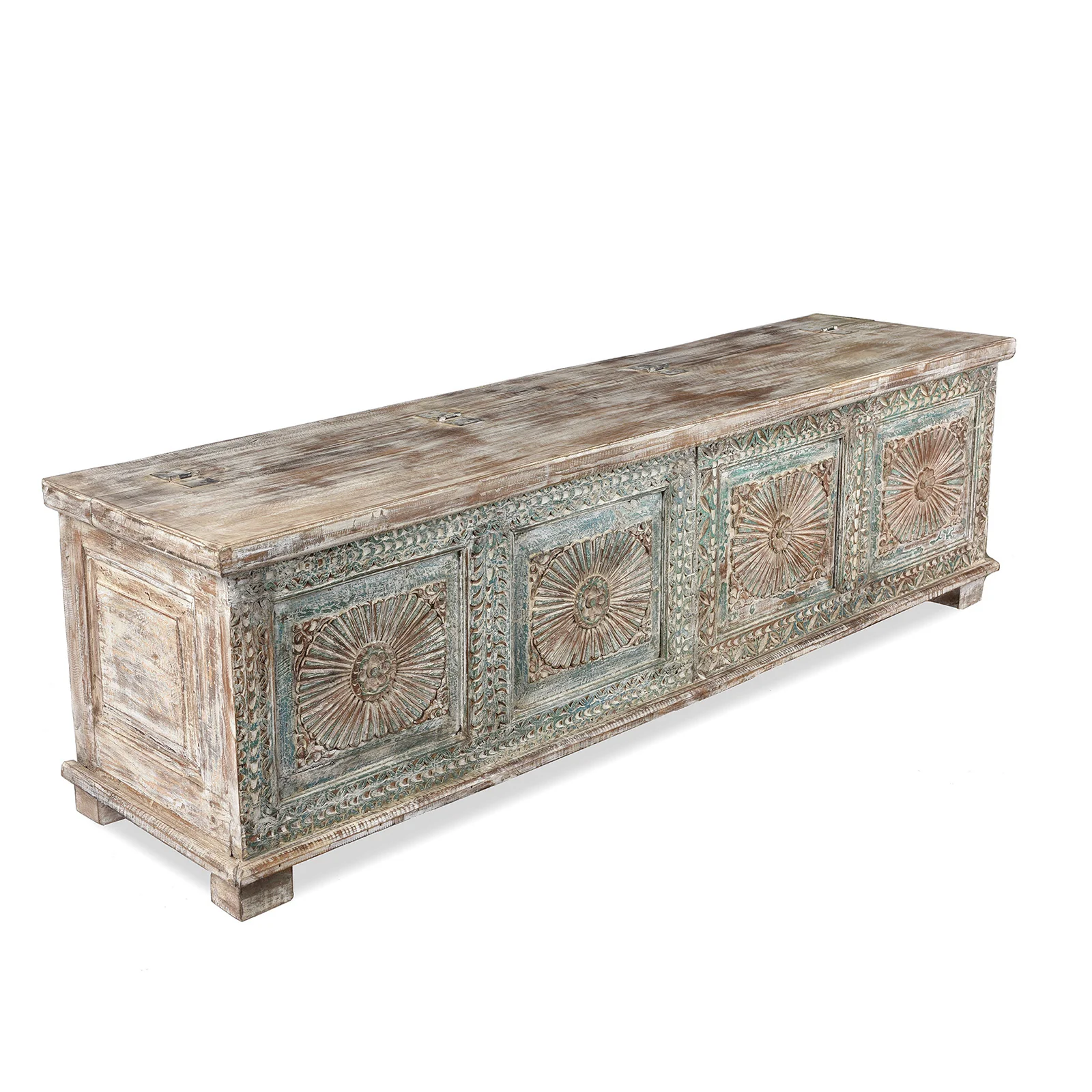 Reclaimed Teak Sunburst Blanket Chest - Image 3
