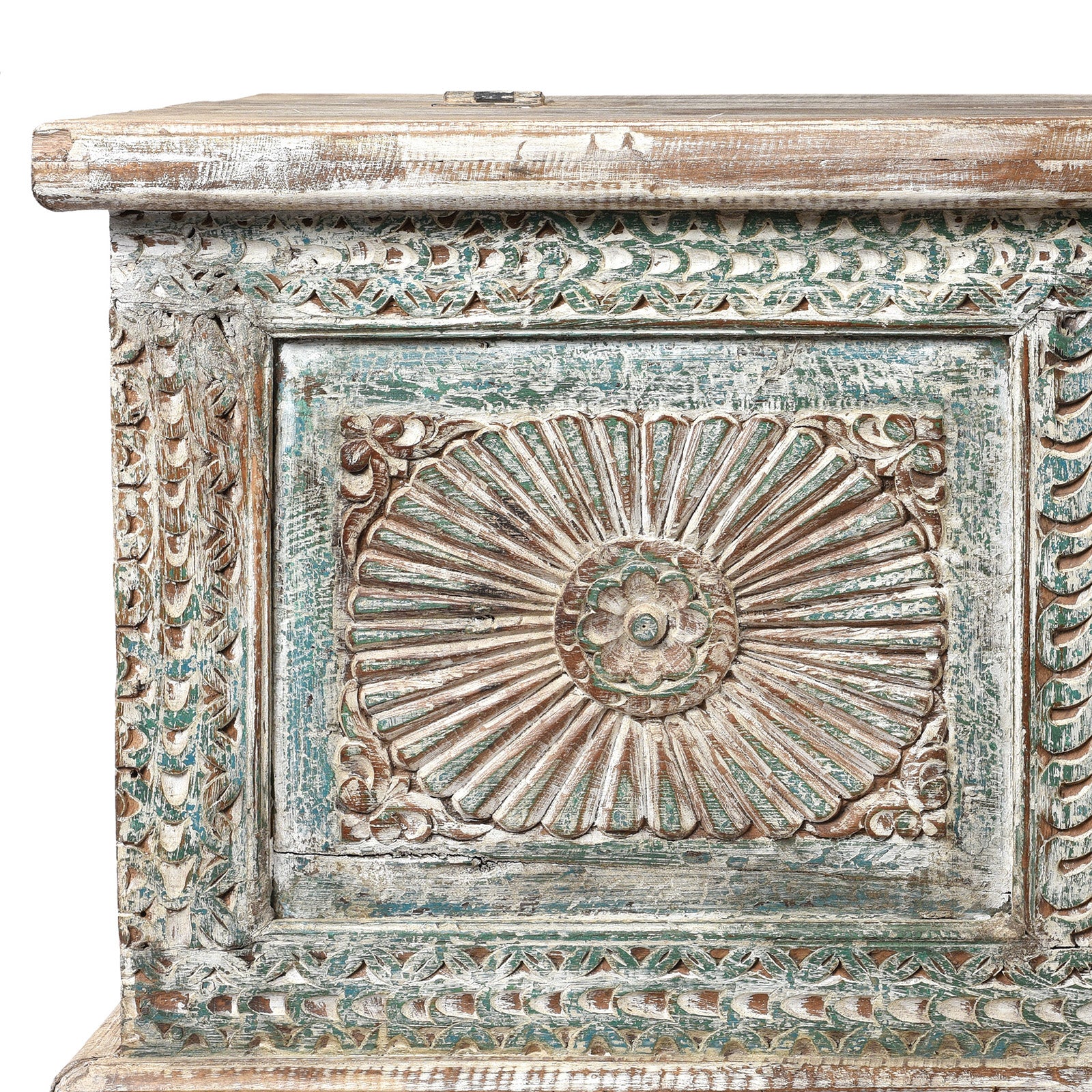 Reclaimed Teak Sunburst Blanket Chest - Image 4