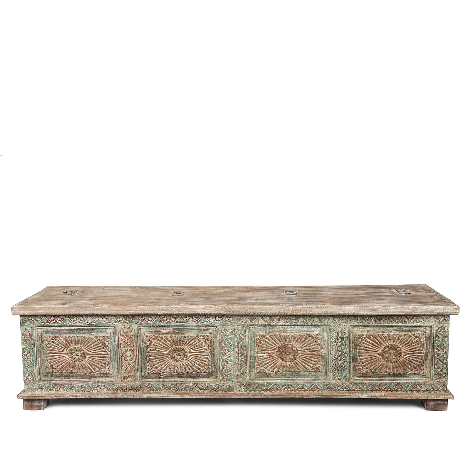 Reclaimed Teak Sunburst Blanket Chest