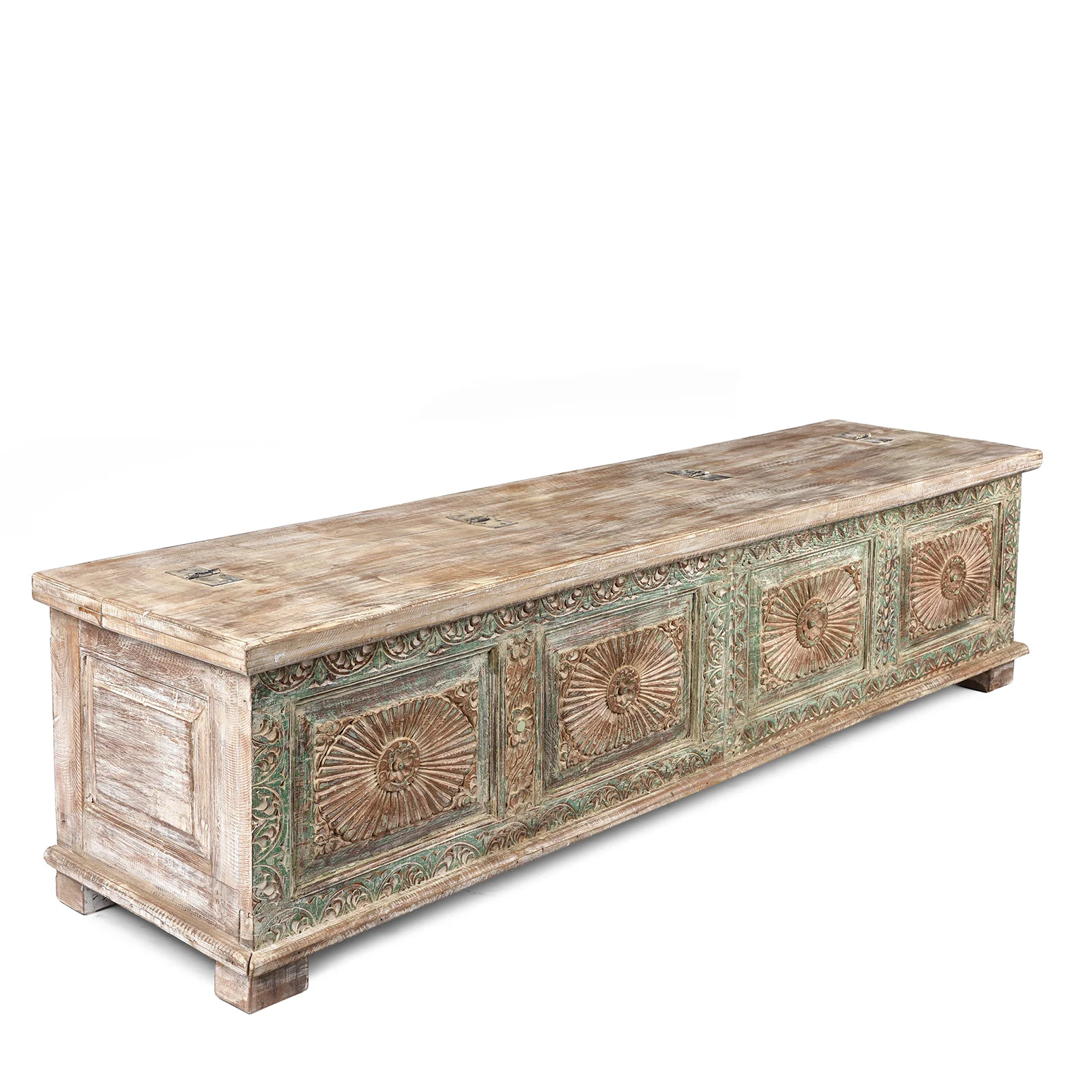 Reclaimed Teak Sunburst Blanket Chest - Image 3