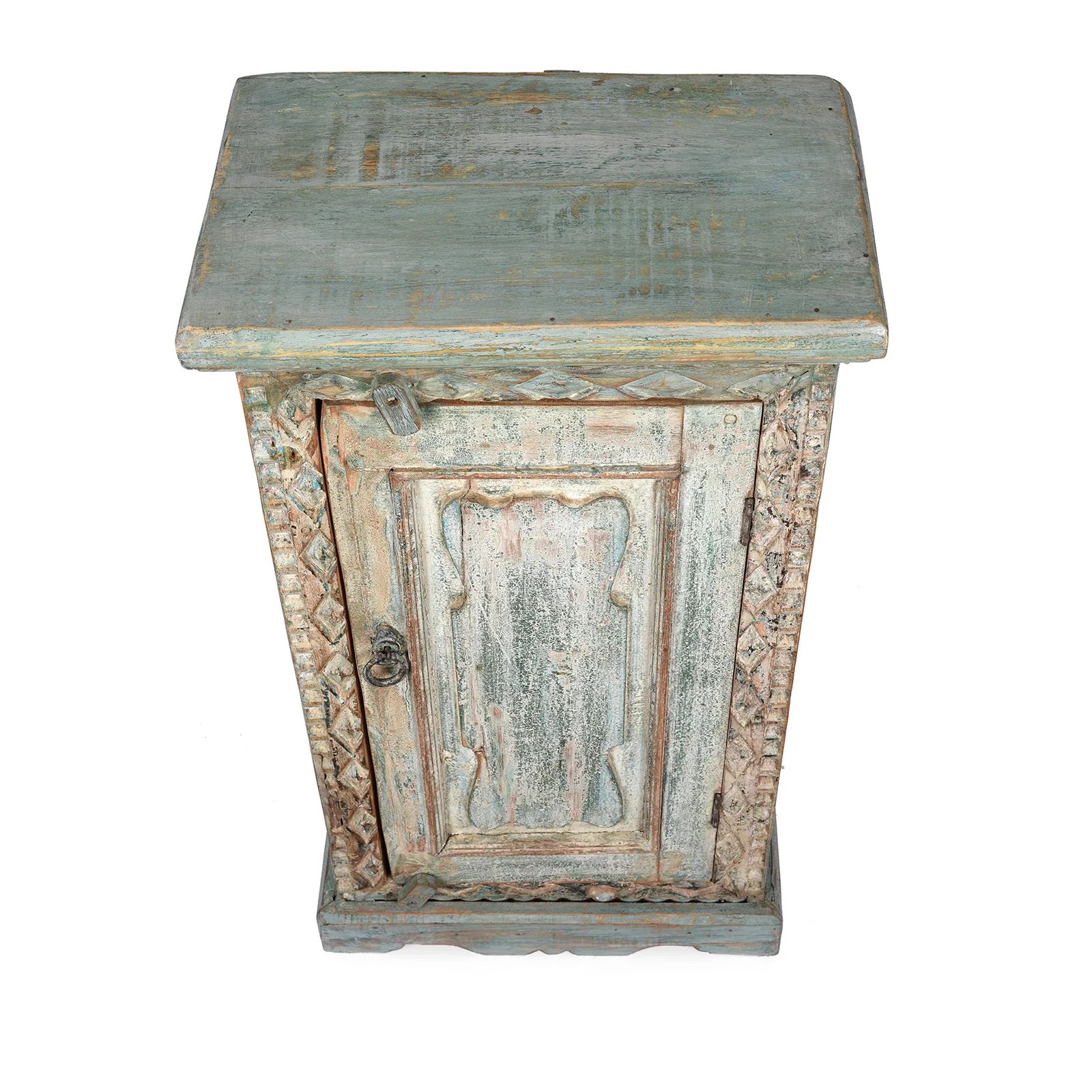 Reclaimed Teak Bedside Cabinet With Painted Finish - Image 6
