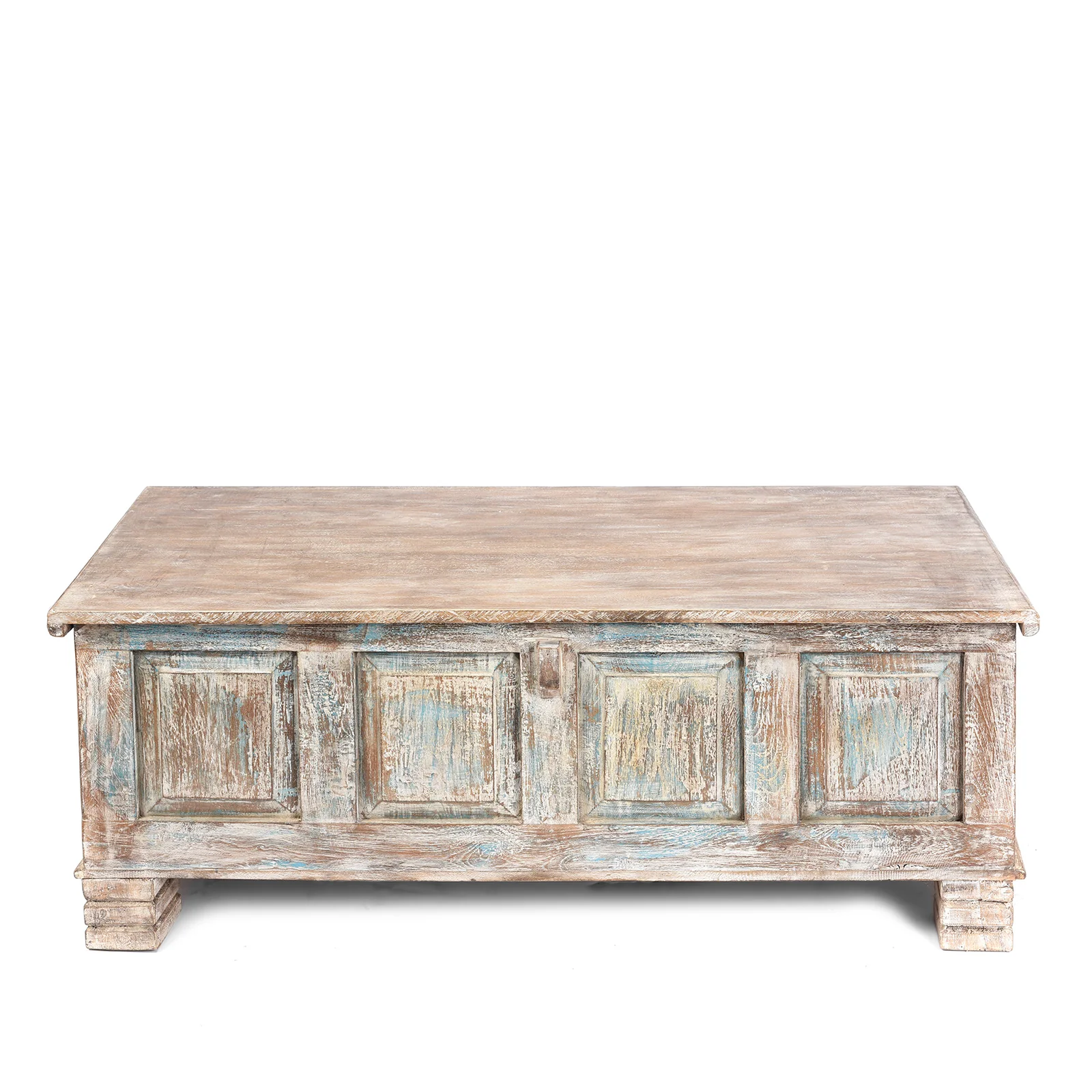 Carved Blanket Chest Made From Reclaimed Teak & Mango Wood - Image 9