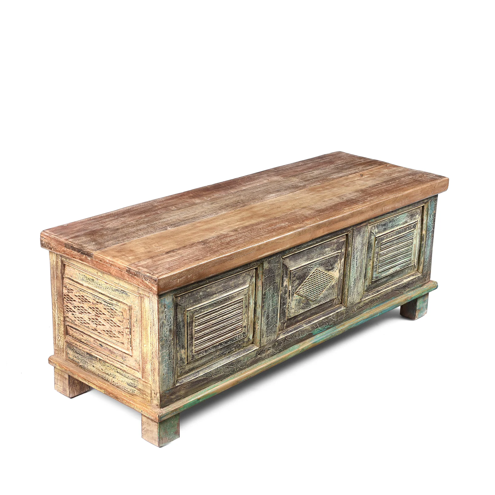 Reclaimed Teakwood Blanket Chest With Painted Finish - Image 3