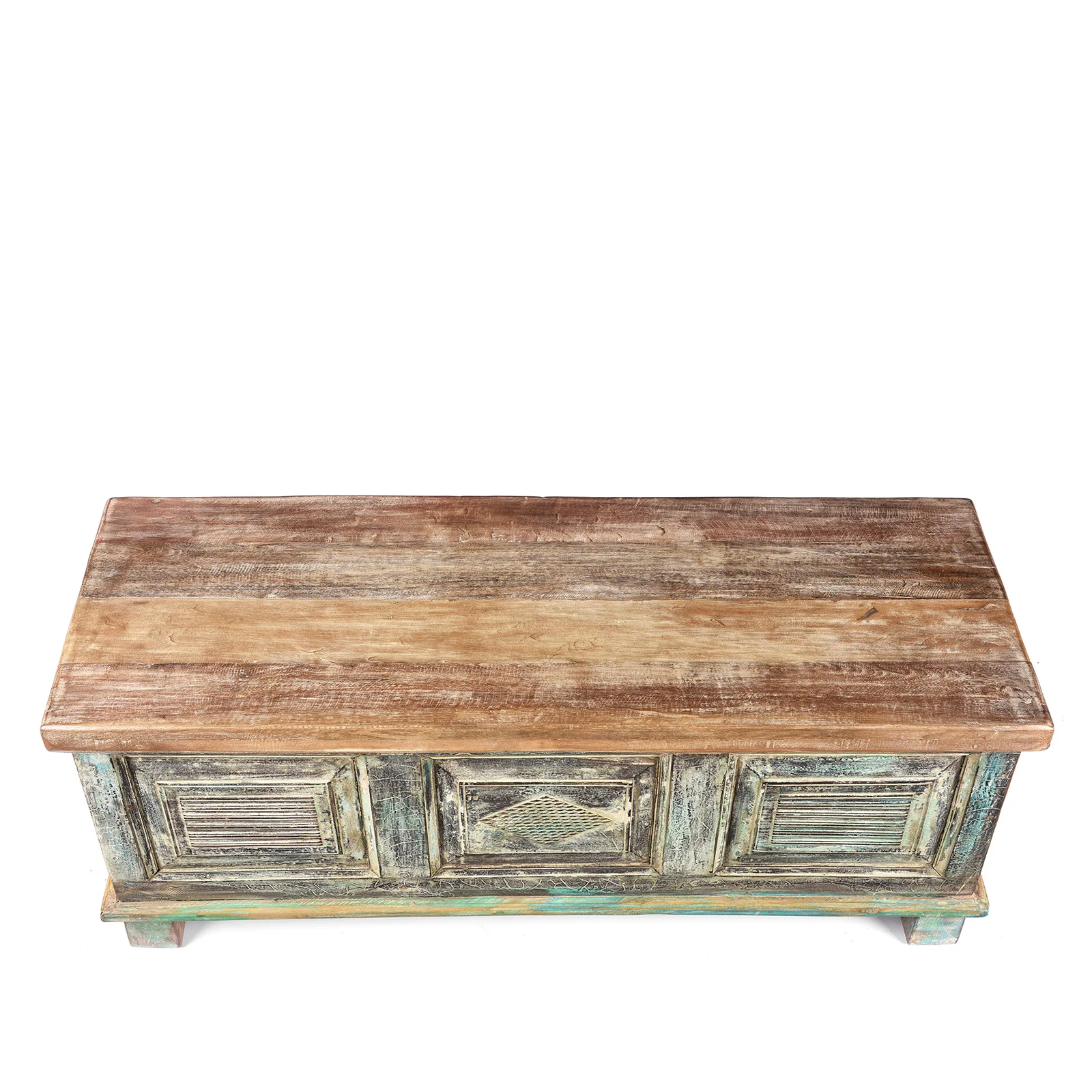 Reclaimed Teakwood Blanket Chest With Painted Finish - Image 4