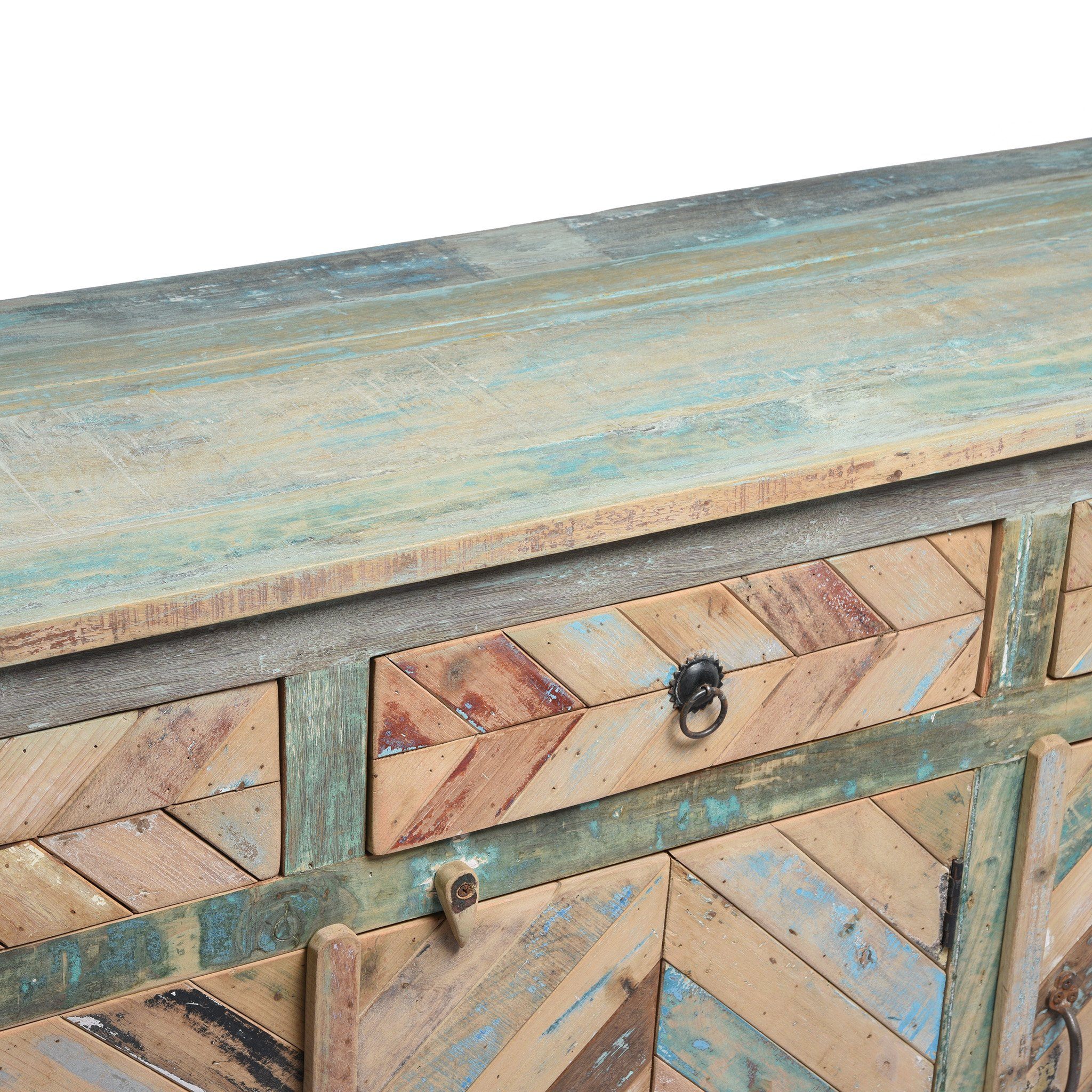 Reclaimed Teakwood Sideboard With Old Paint - Image 10