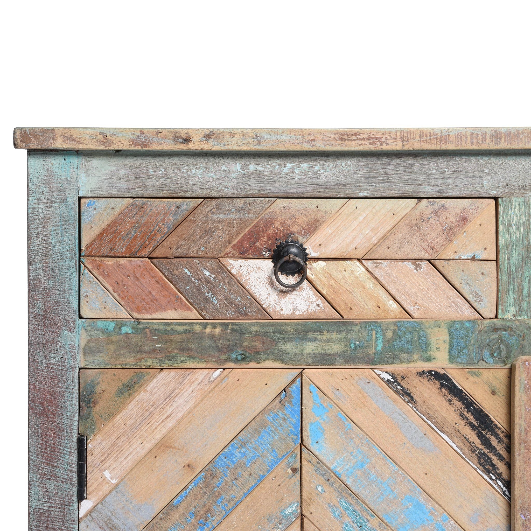 Reclaimed Teakwood Sideboard With Old Paint - Image 2