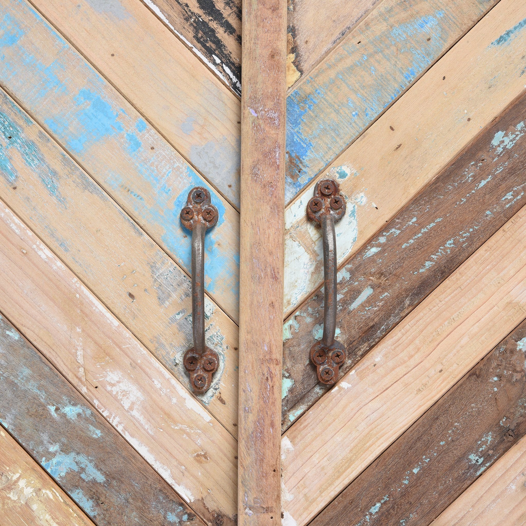 Reclaimed Teakwood Sideboard With Old Paint - Image 6