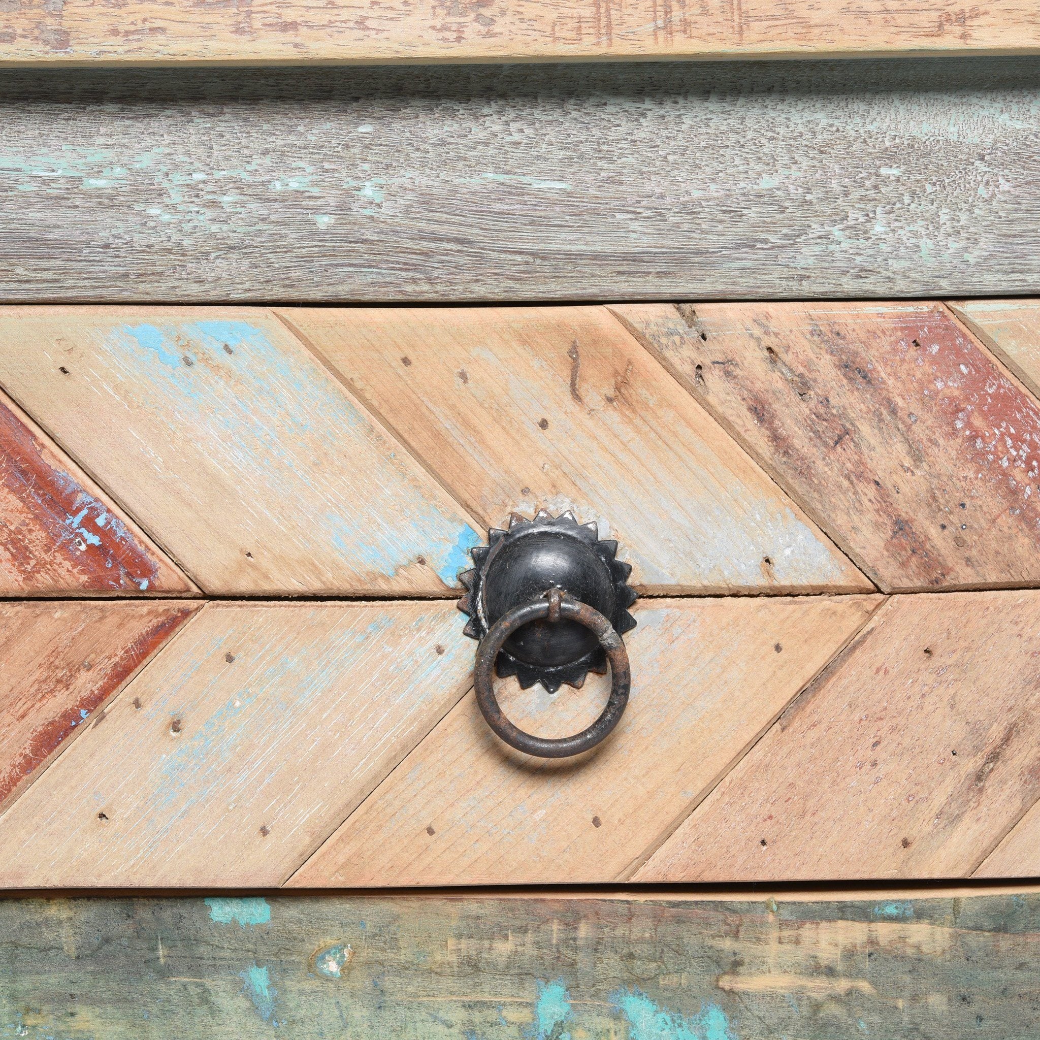 Reclaimed Teakwood Sideboard With Old Paint - Image 7