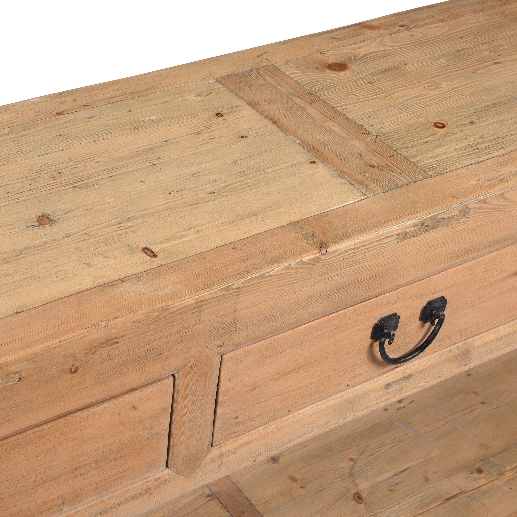 3 Drawer Farmhouse Console Table Made From Reclaimed Wood - Image 4
