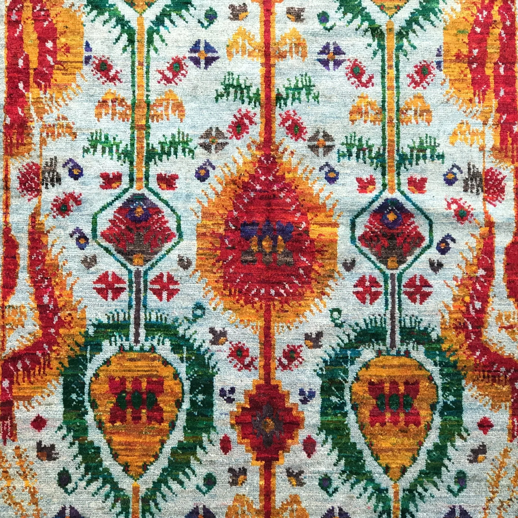Recycled Silk Sari Rug - 180 x 121cm - Image 2