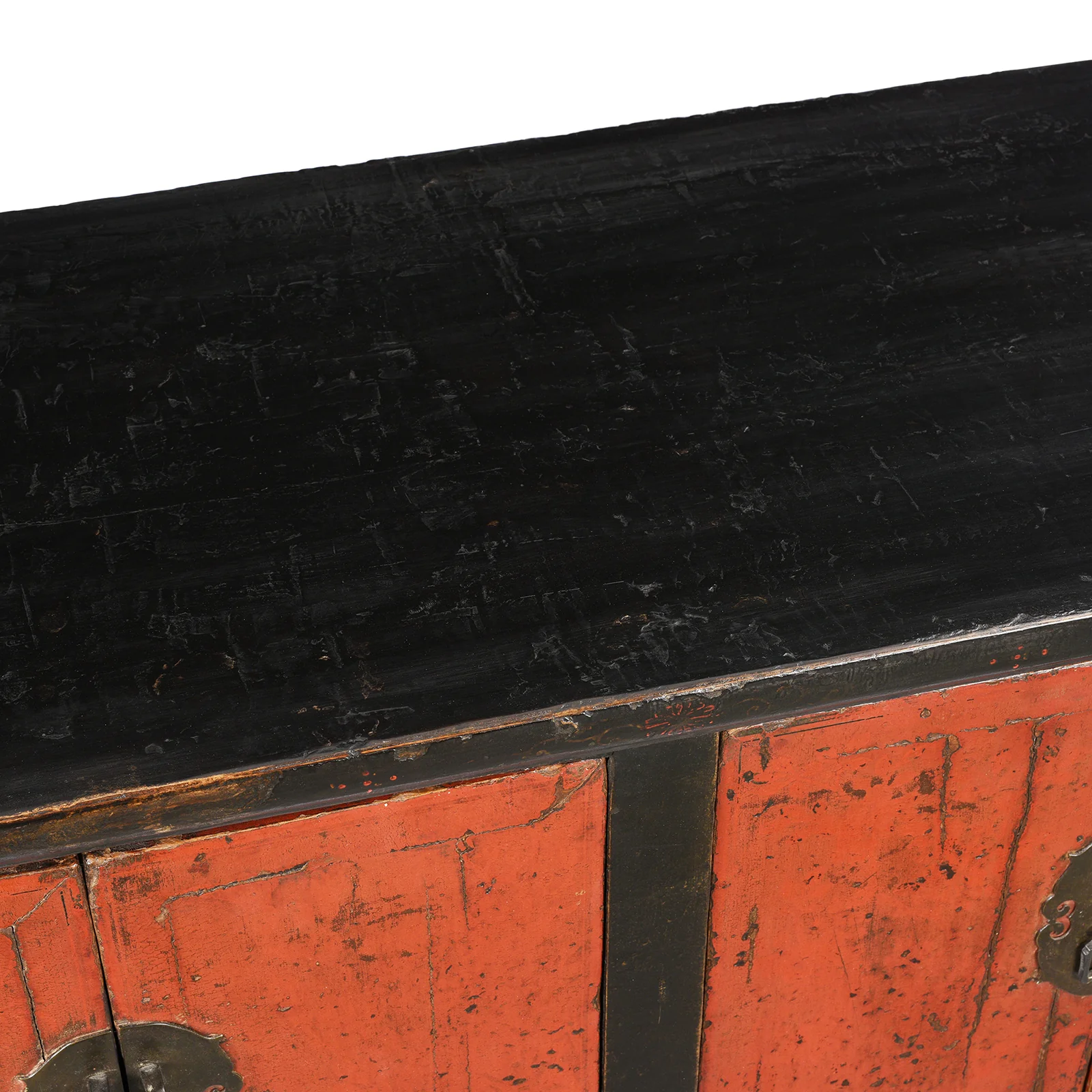 Red & Black Lacquer Sideboard From Shanxi - Late 18thC - Image 7