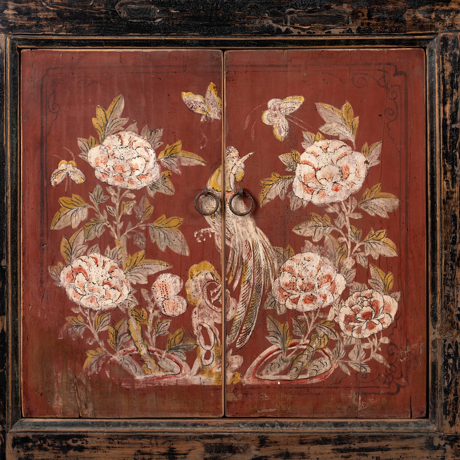 Red & Black Painted Sideboard From Shanxi - 19th Century - Image 4