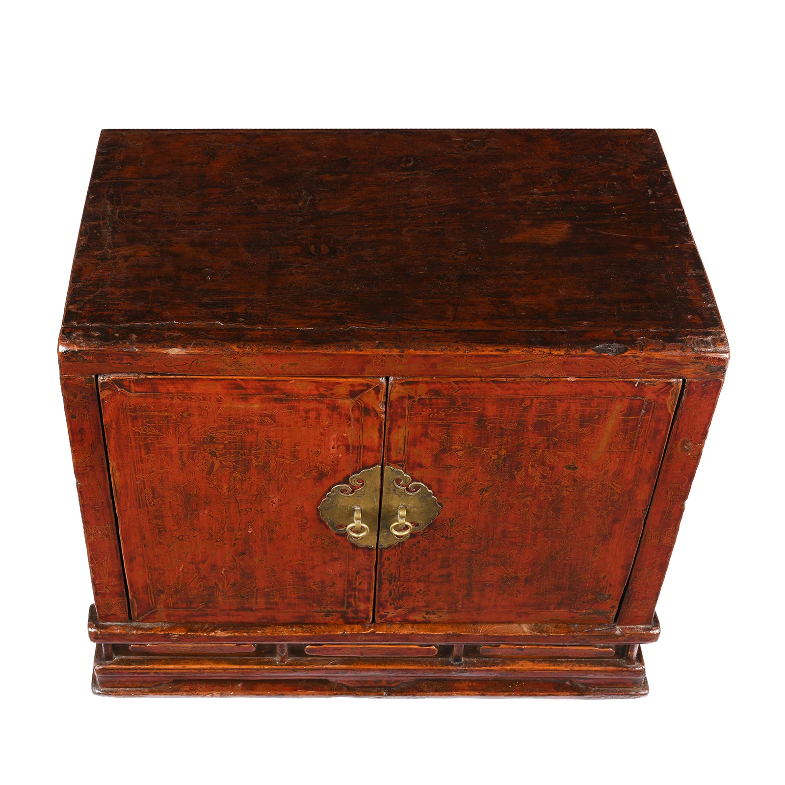 Red Lacquer Book Cabinet From Shanxi Province - 19th Century - Image 5