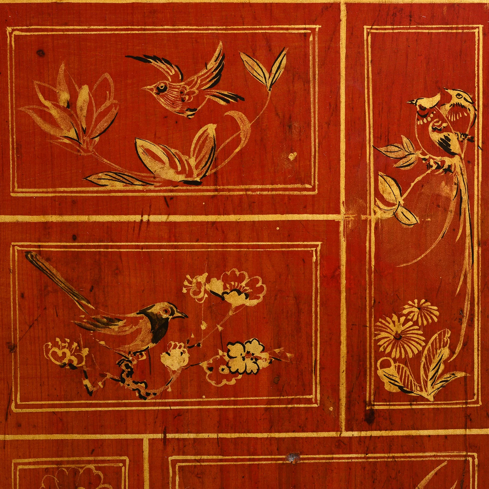 Red Lacquer Chinese Sideboard From Dongbei - Ca 1920 - Image 5