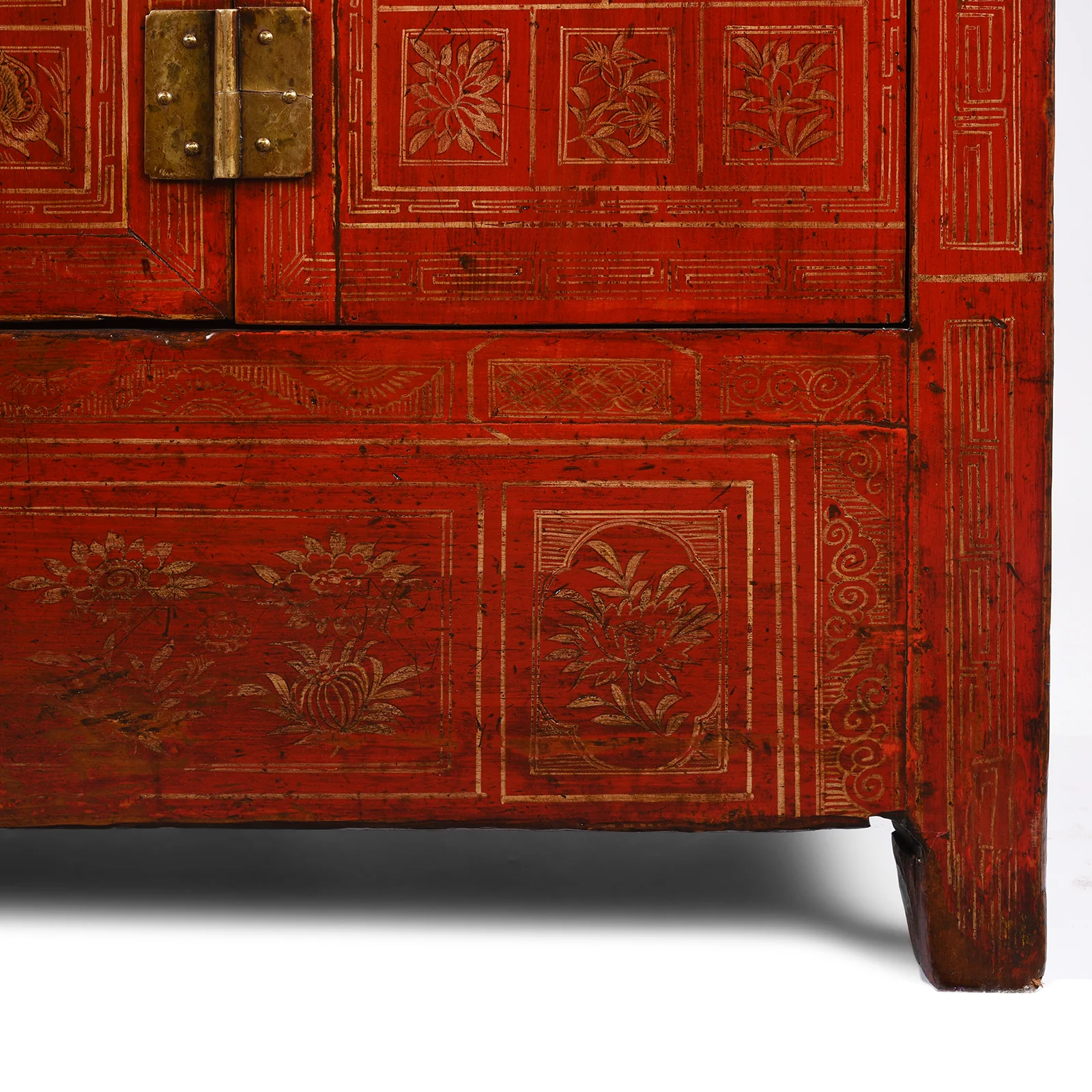 Red Lacquer Chinese Sideboard From Dongbei - Ca 1920 - Image 10
