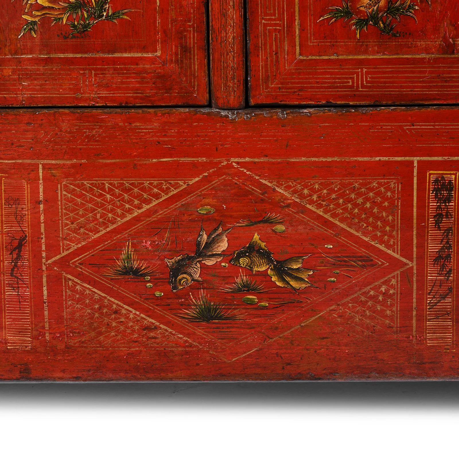 Red Lacquer Chinese Sideboard From Dongbei - Ca 1920 - Image 9
