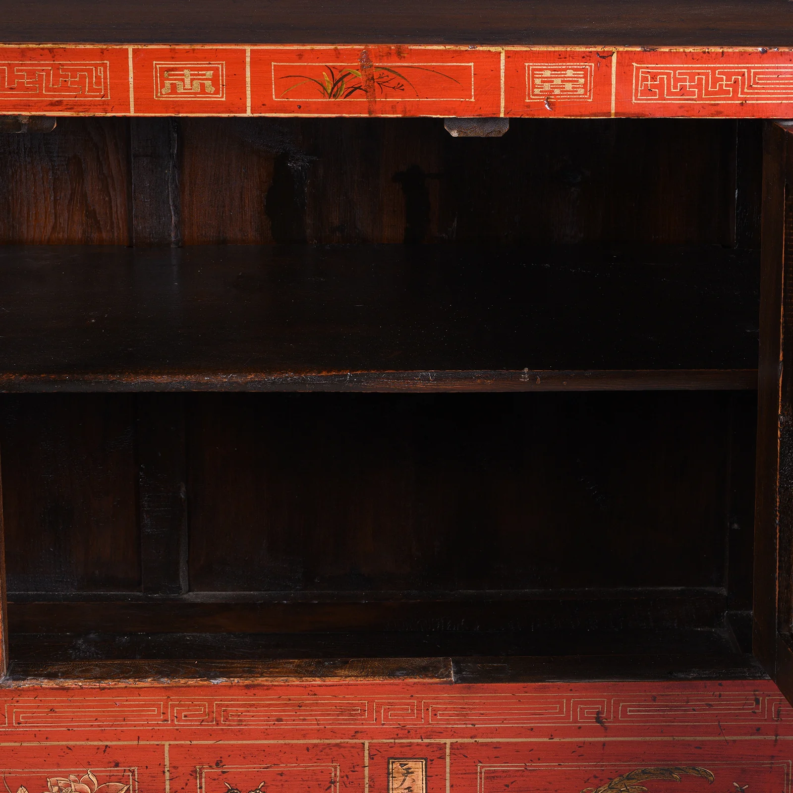 Red Lacquer Chinese Sideboard From Dongbei - Ca 1920 - Image 5