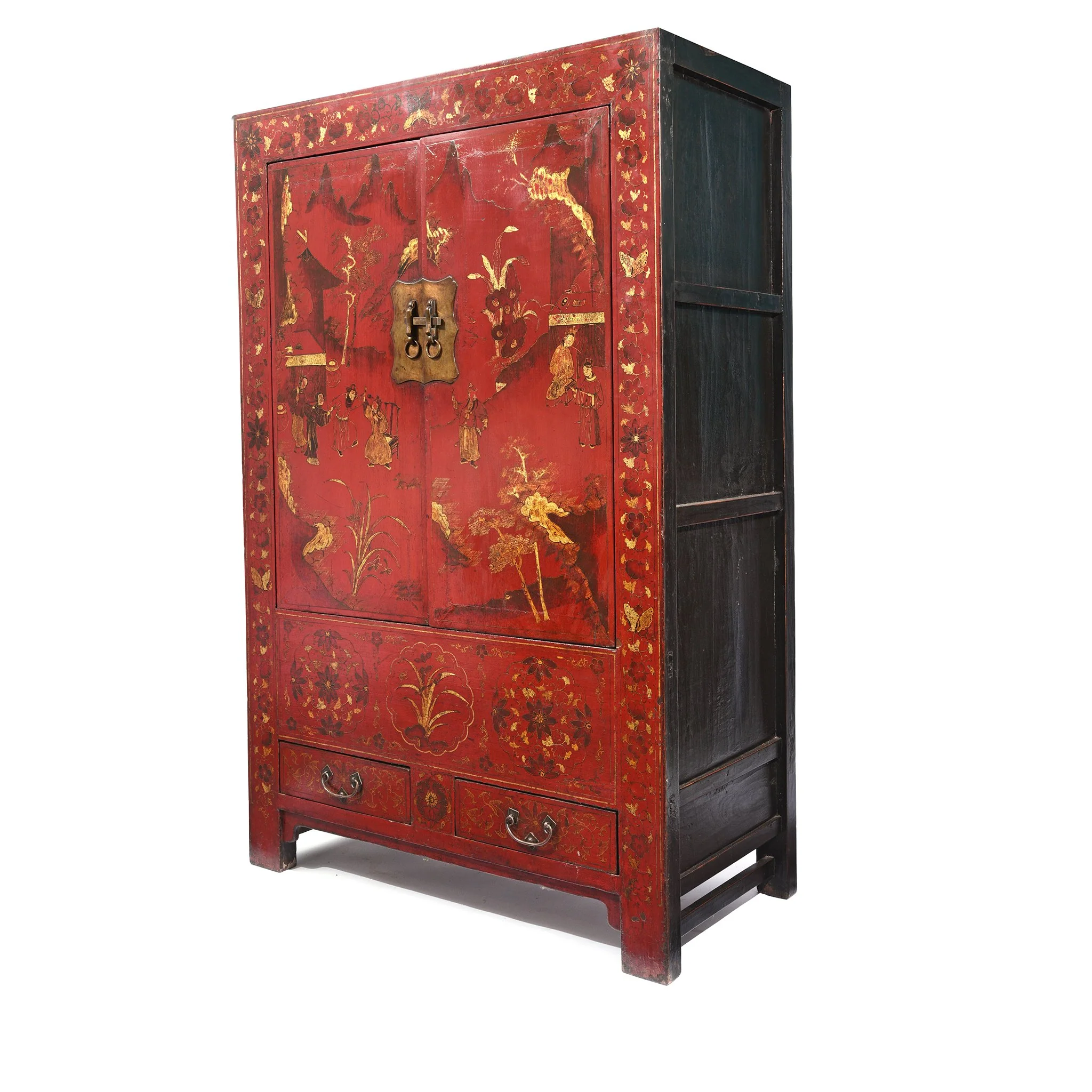 Chinese Red Lacquer Wedding Cabinet from Shanxi- 19thC - Image 8