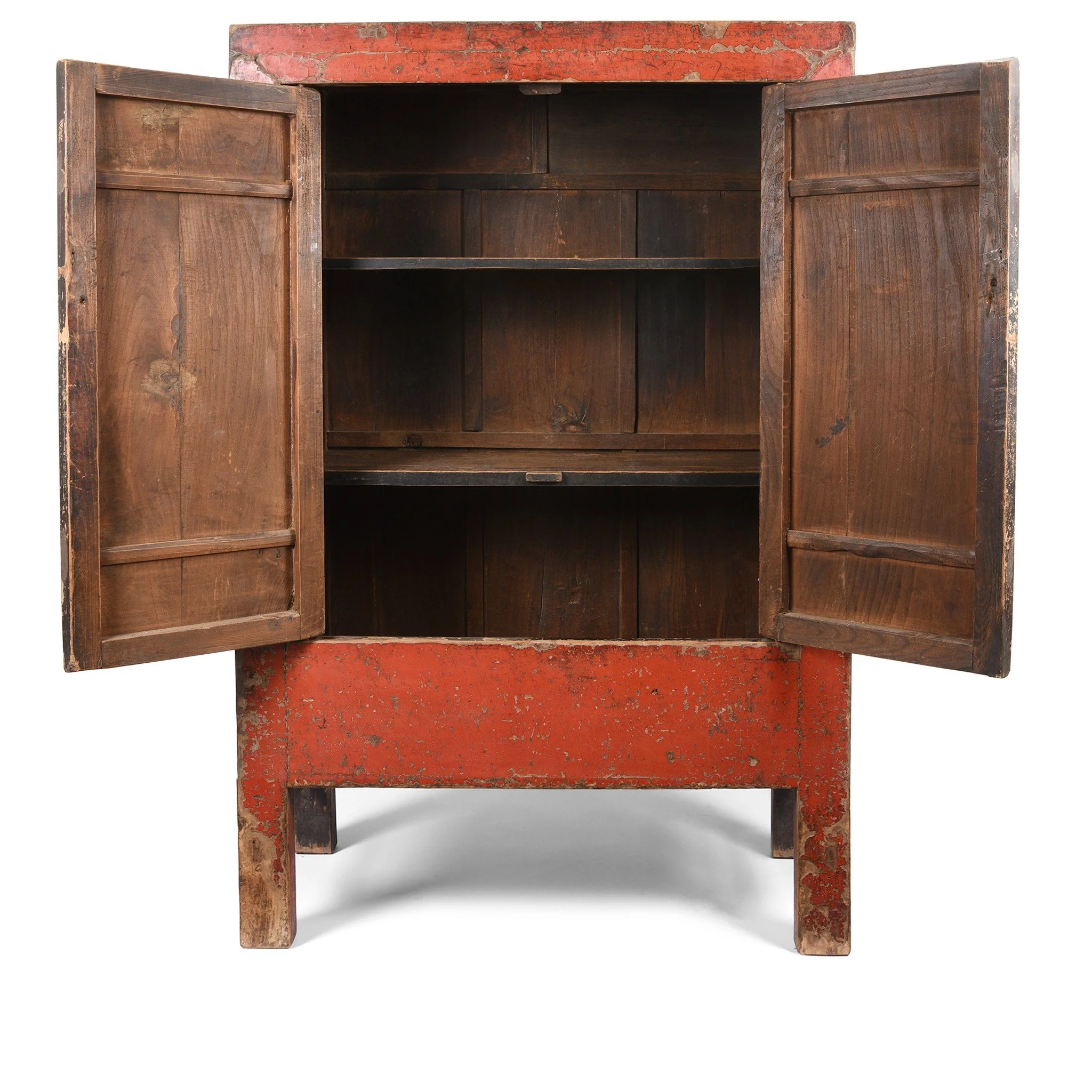 Red Lacquer Chinese Wedding Cabinet from Shanxi - Early 19thC - Image 2