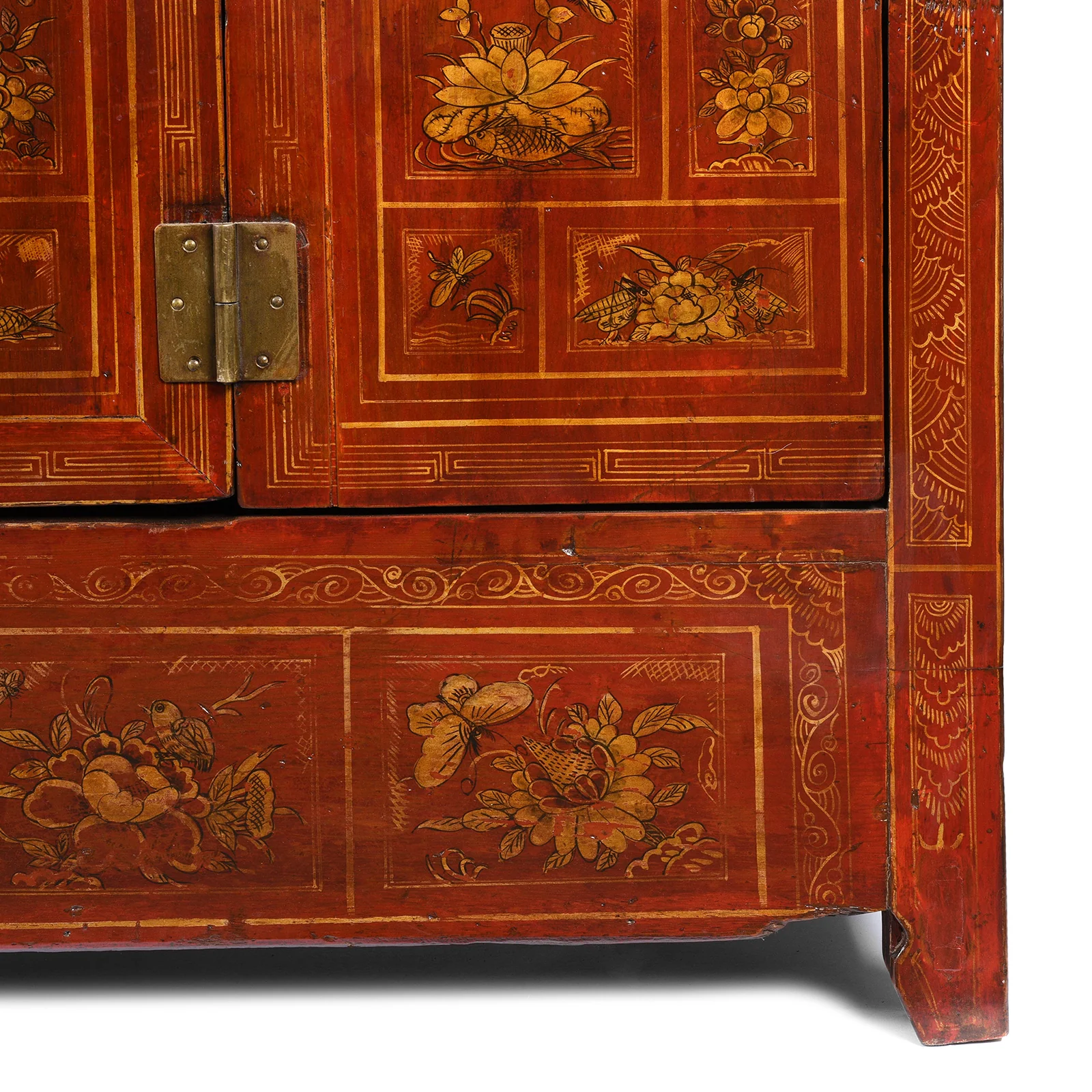Red Lacquer Chinese Sideboard From Dongbei - Ca 1920 - Image 10