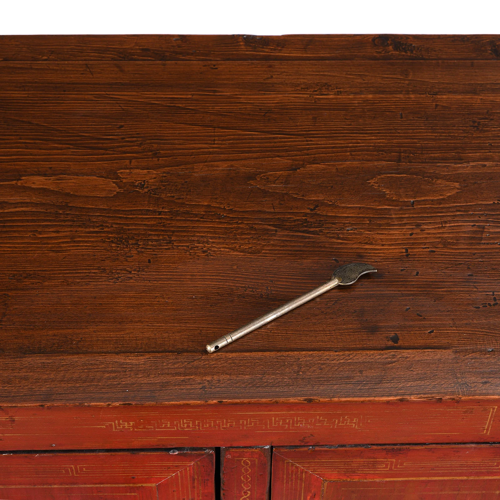 Red Lacquer Chinese Sideboard From Dongbei - Ca 1920 - Image 6