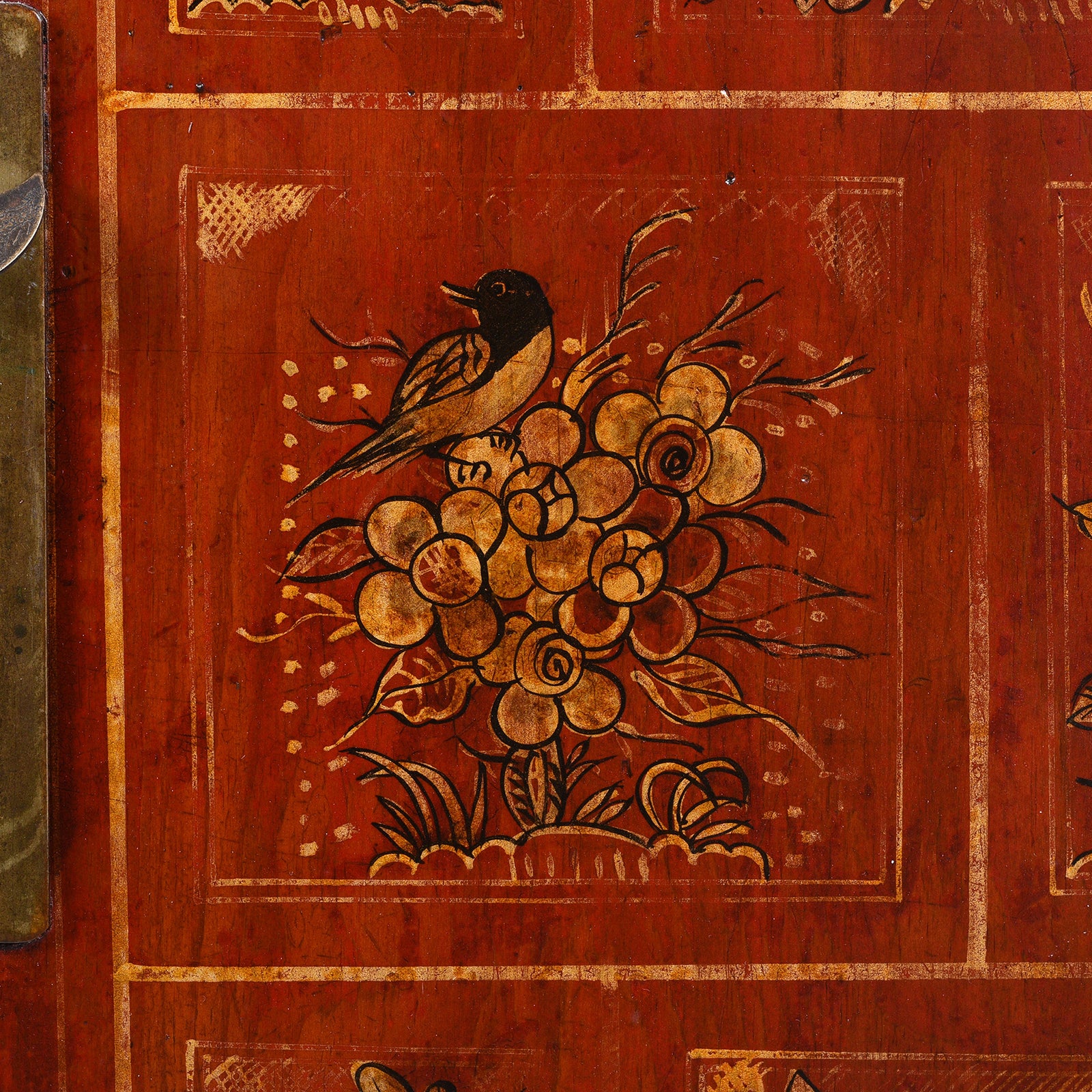 Red Lacquer Chinese Sideboard From Dongbei - Ca 1920 - Image 8
