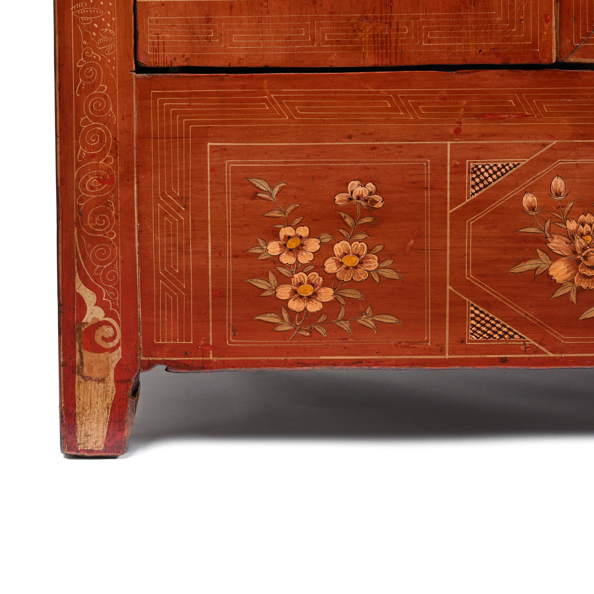 Red Lacquer Chinese Sideboard From Dongbei - Ca 1920 - Image 3