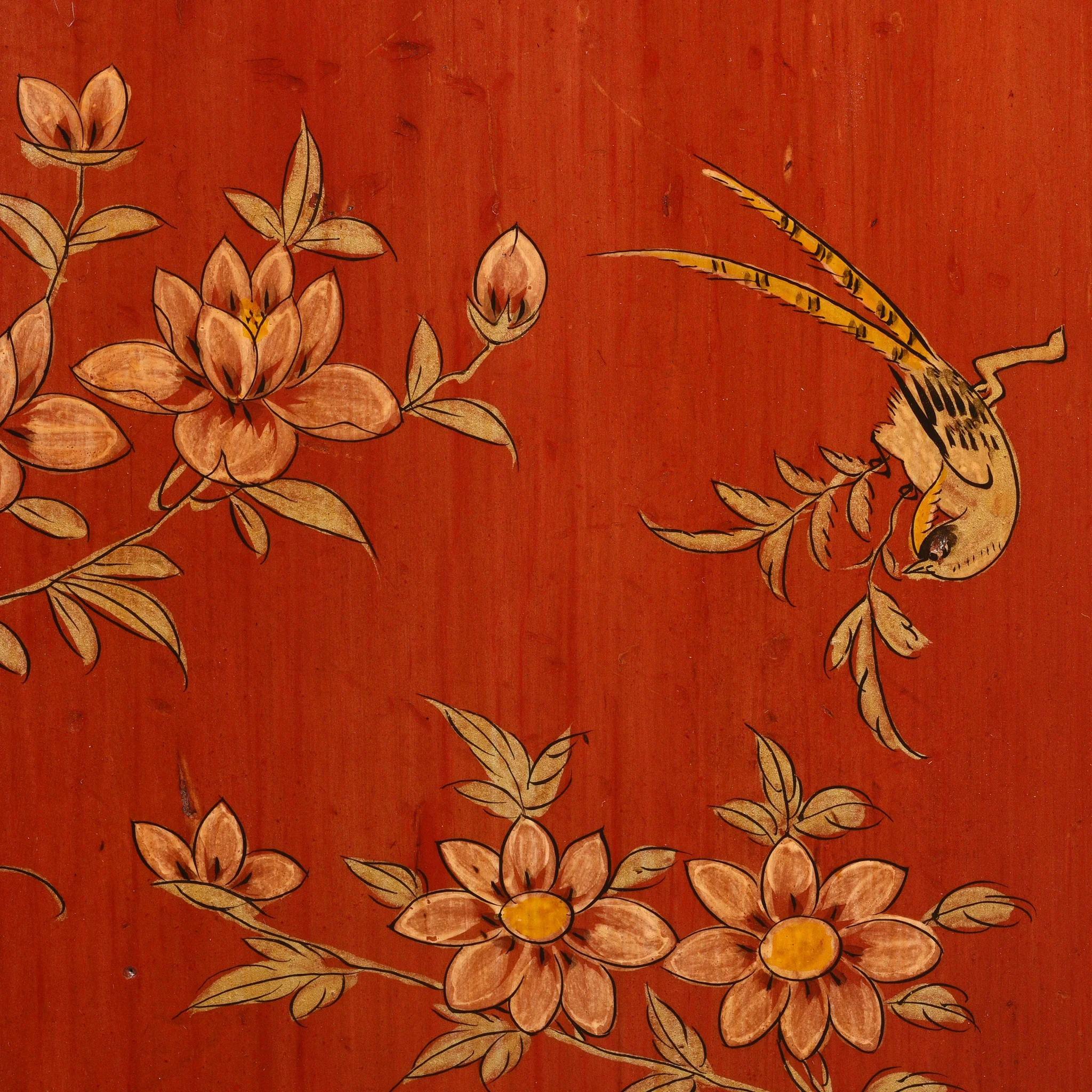 Red Lacquer Chinese Sideboard From Dongbei - Ca 1920 - Image 8