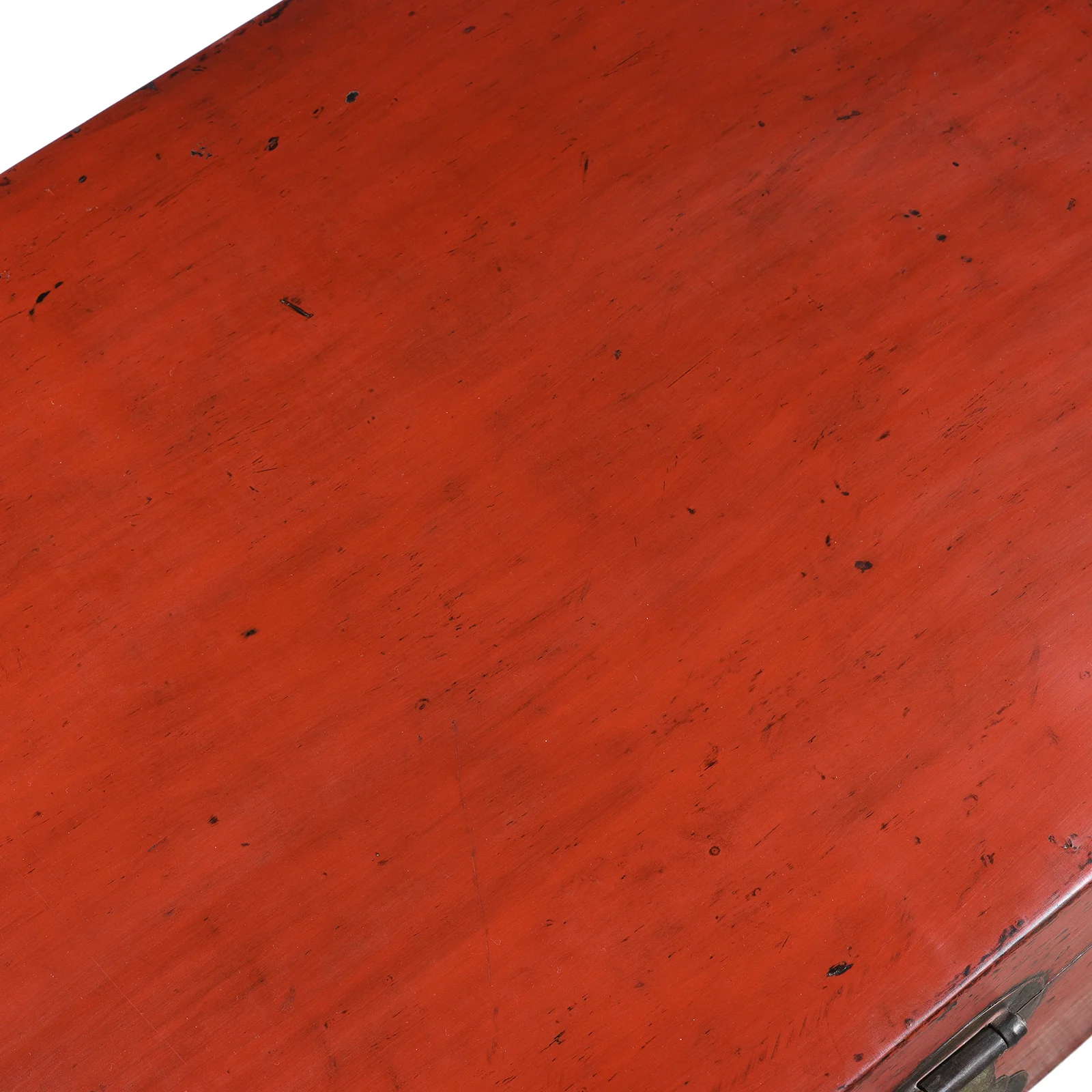 Red Lacquer Leather Trunk From Shanghai - Ca 1920 - Image 11