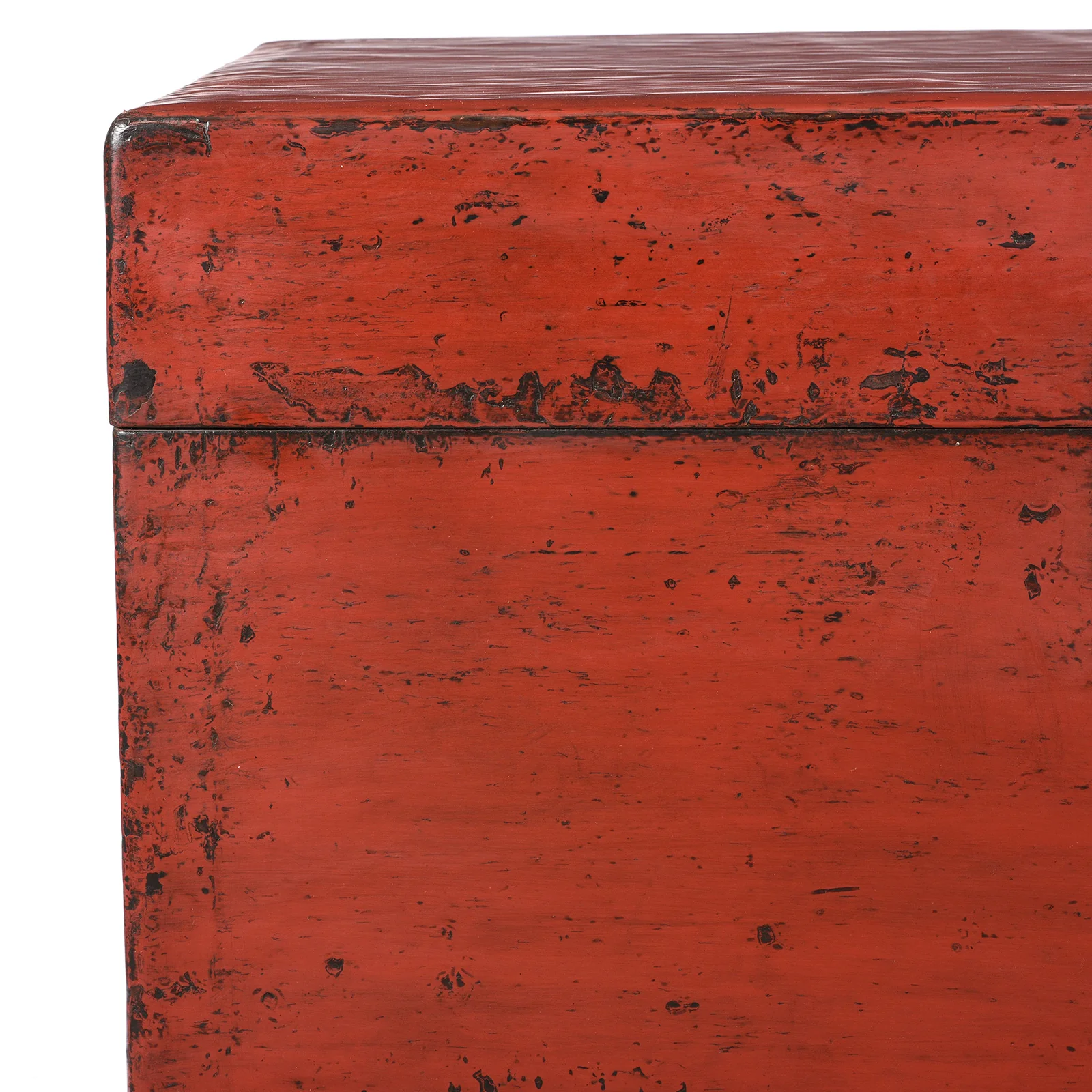 Red Lacquer Leather Trunk From Shanghai - Ca 1920 - Image 9