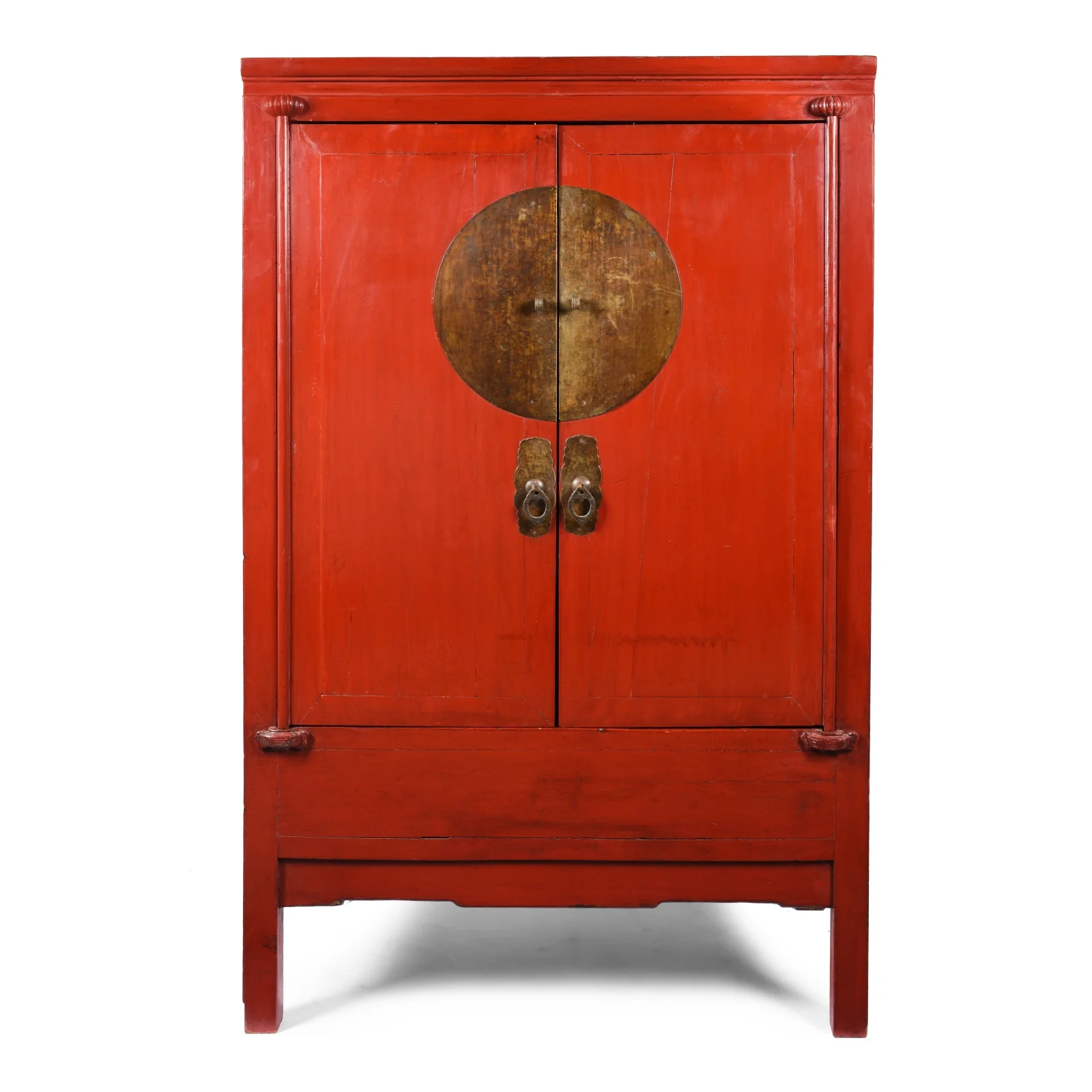 Red Lacquer Ningbo Wedding Cabinet - Ca 1900