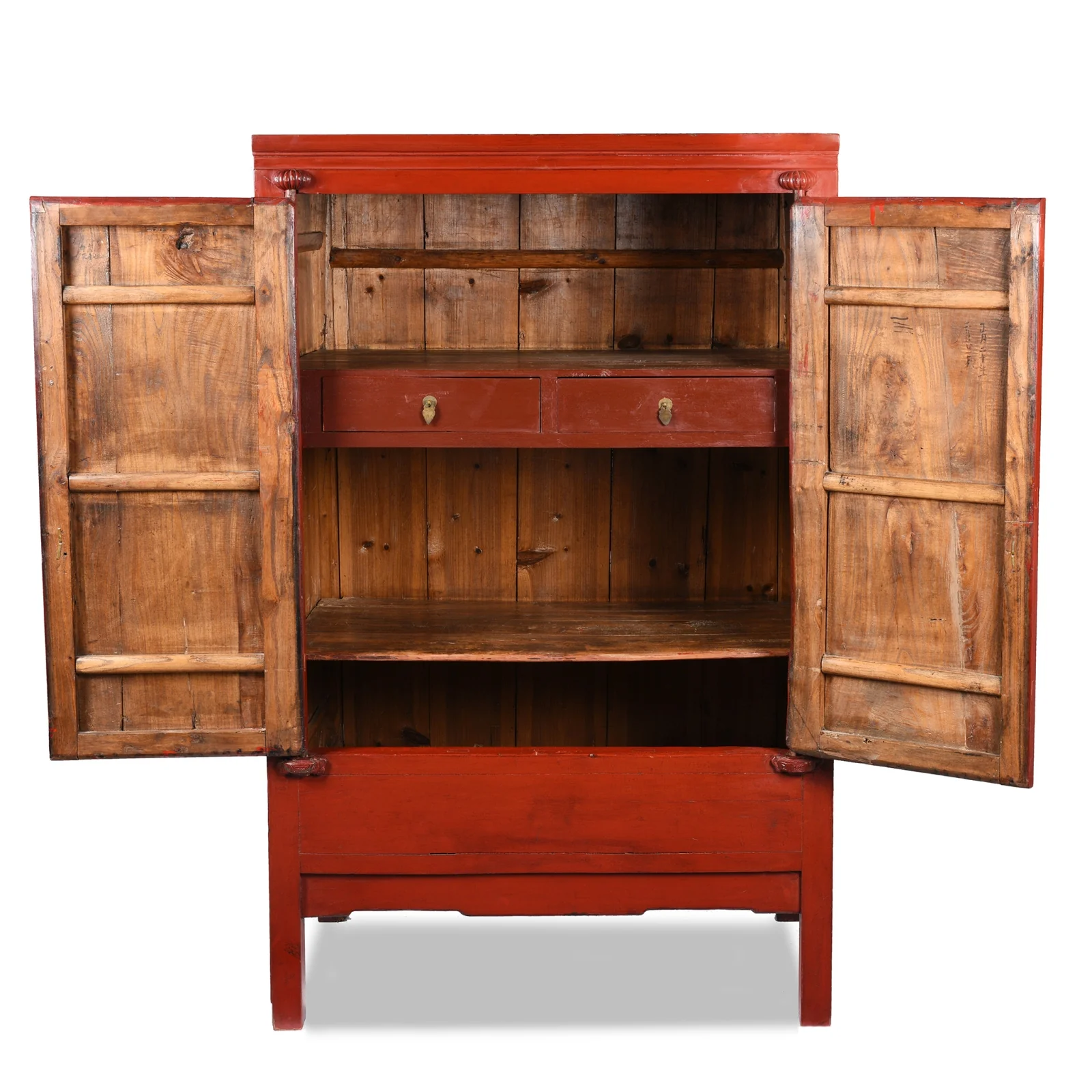 Red Lacquer Ningbo Wedding Cabinet - Ca 1900 - Image 2